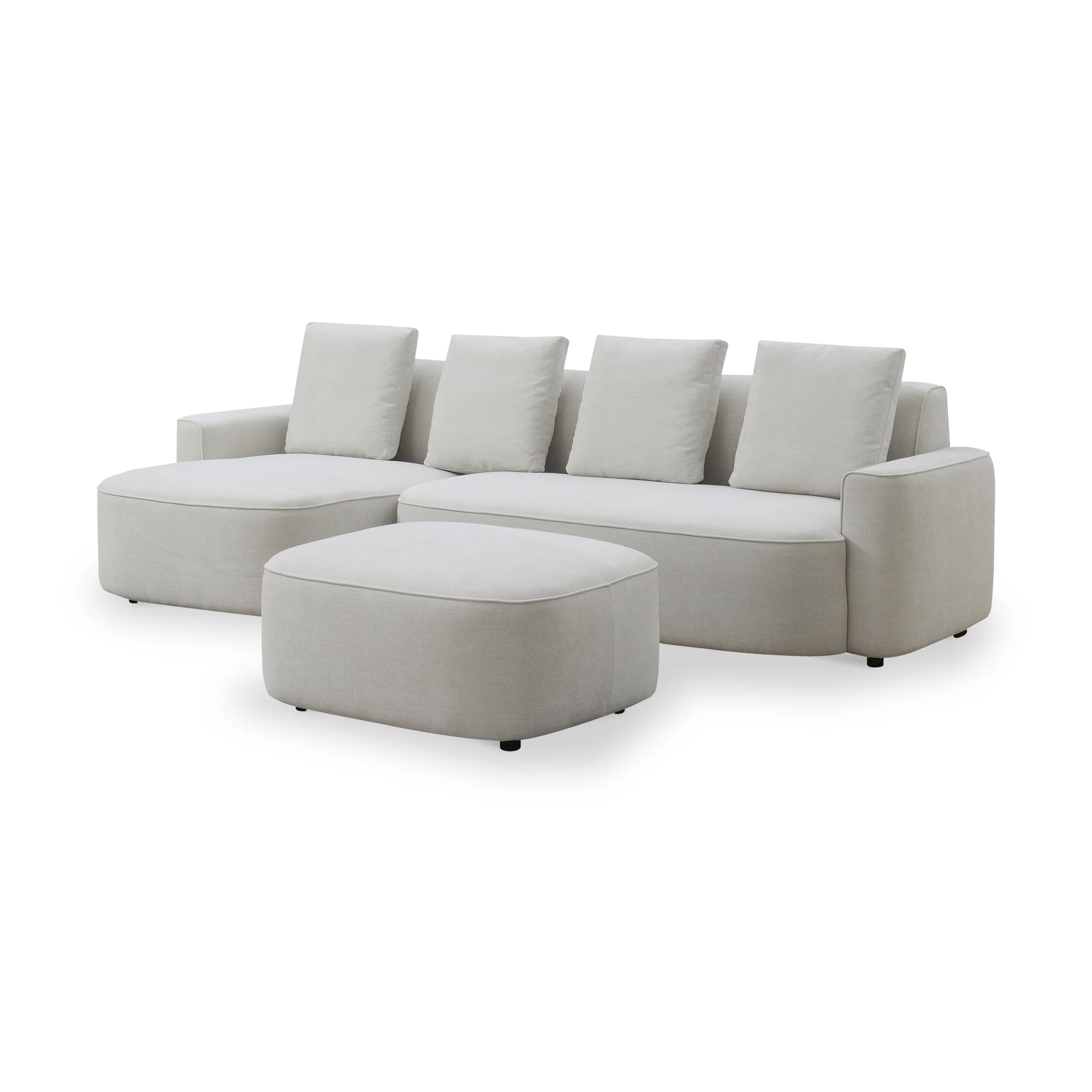 Burton Chaise Sofa & Ottoman - Image 3