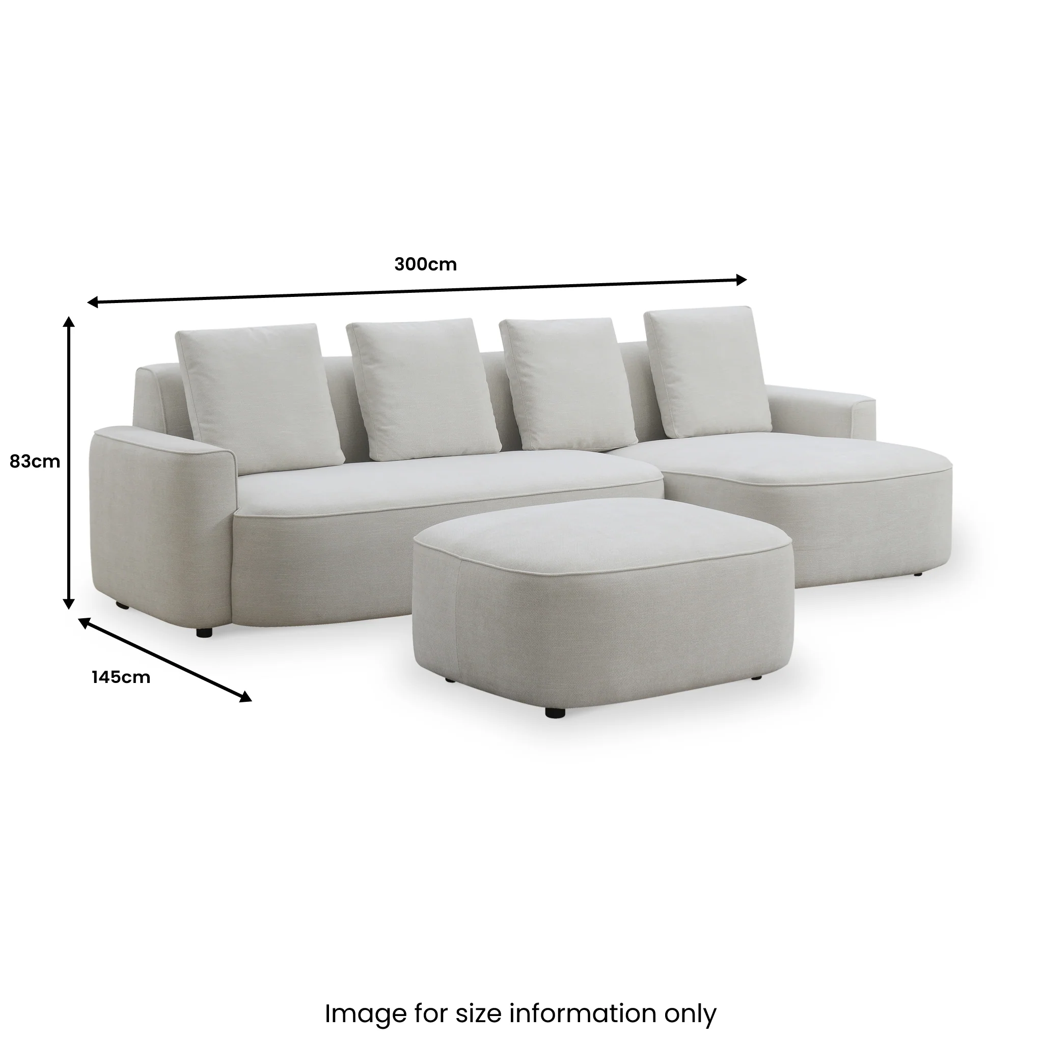 Burton Chaise Sofa & Ottoman - Image 5