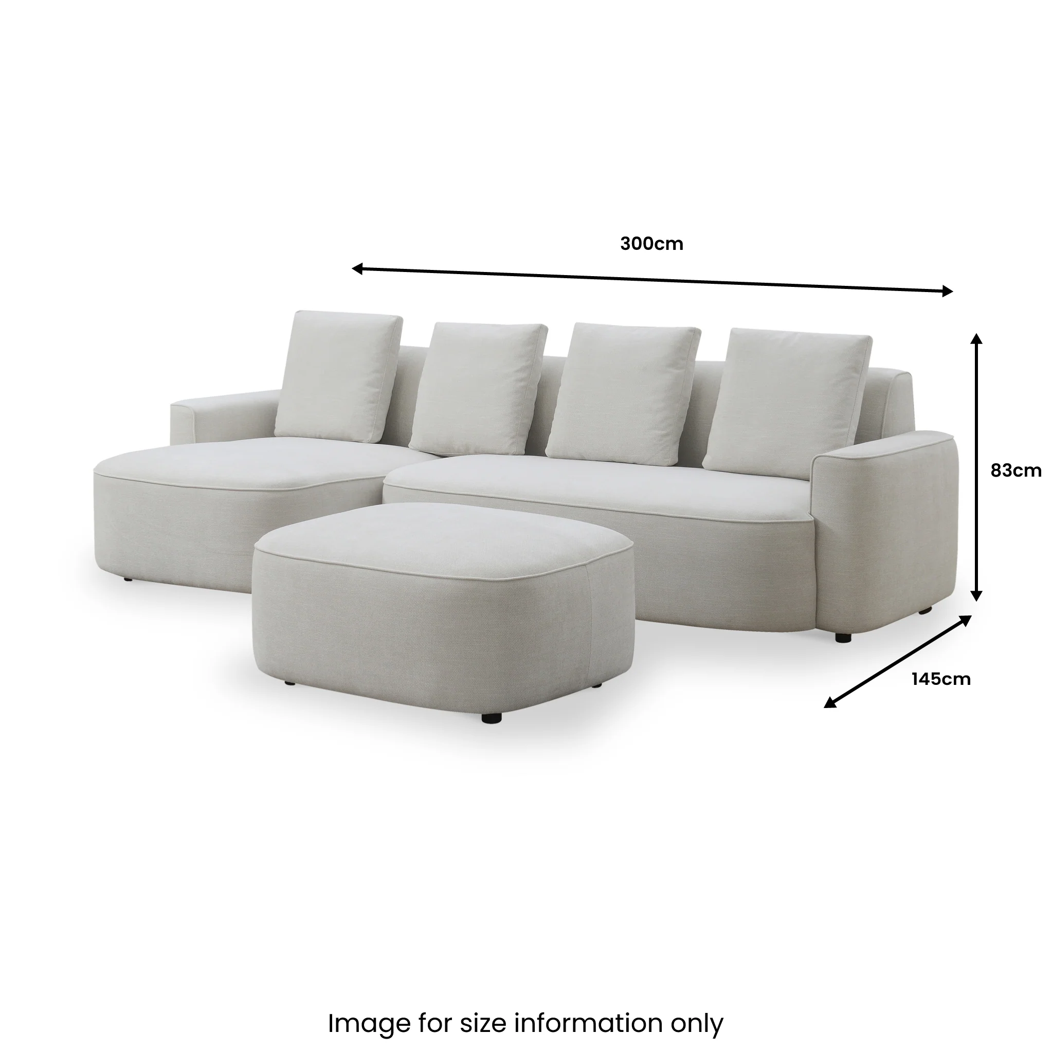 Burton Chaise Sofa & Ottoman - Image 6