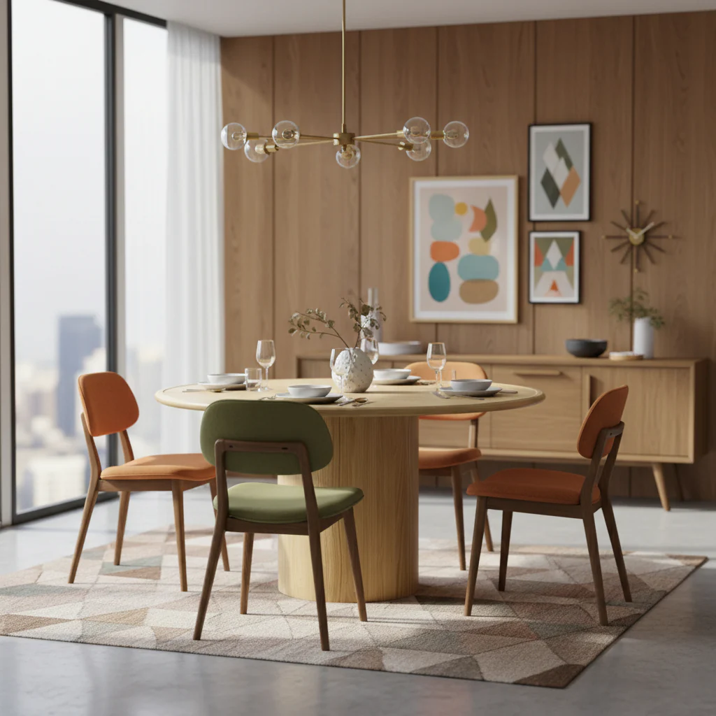 Calder Light Burl 120cm Round Dining Table - Image 2