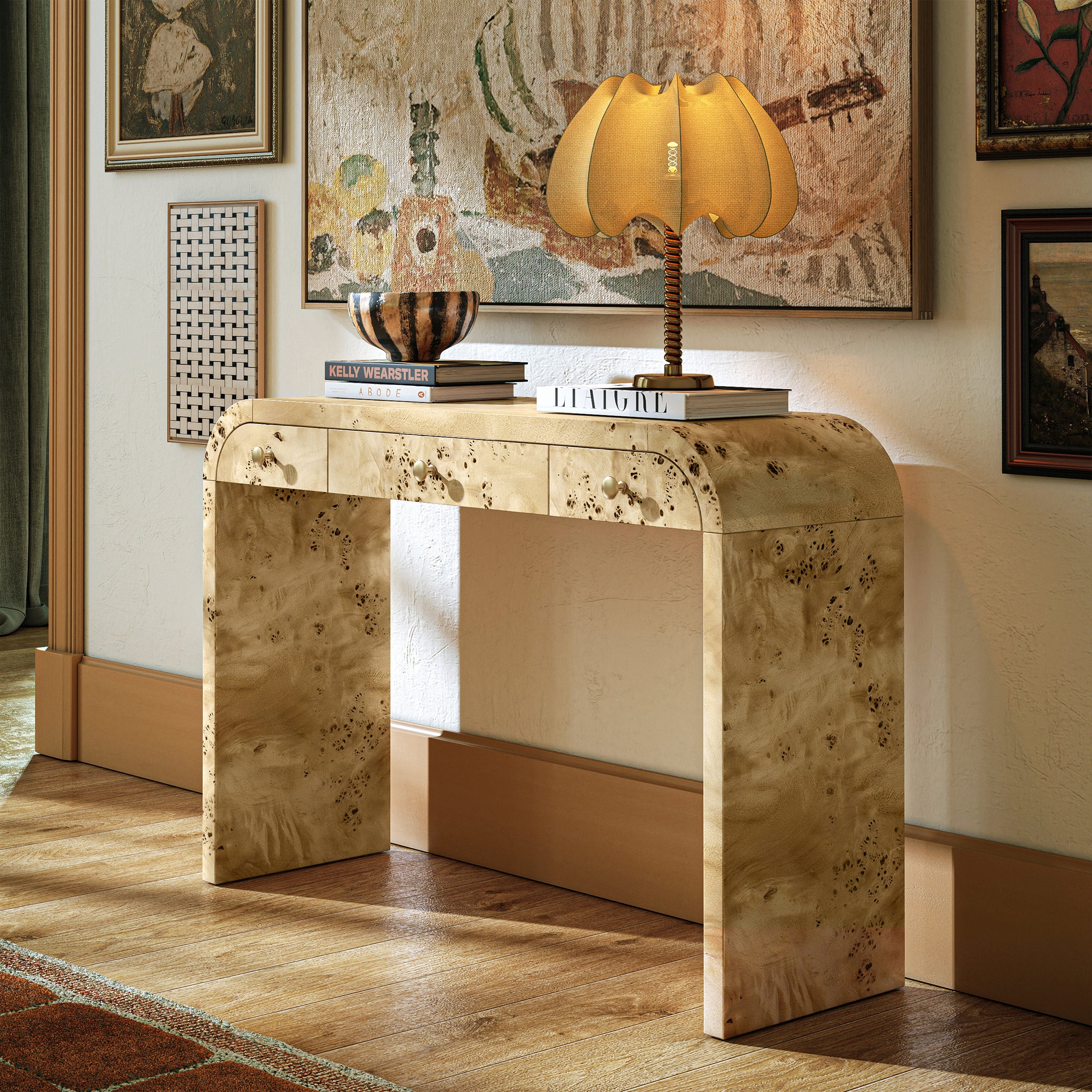 Calder Light Burl Console Table - Image 3