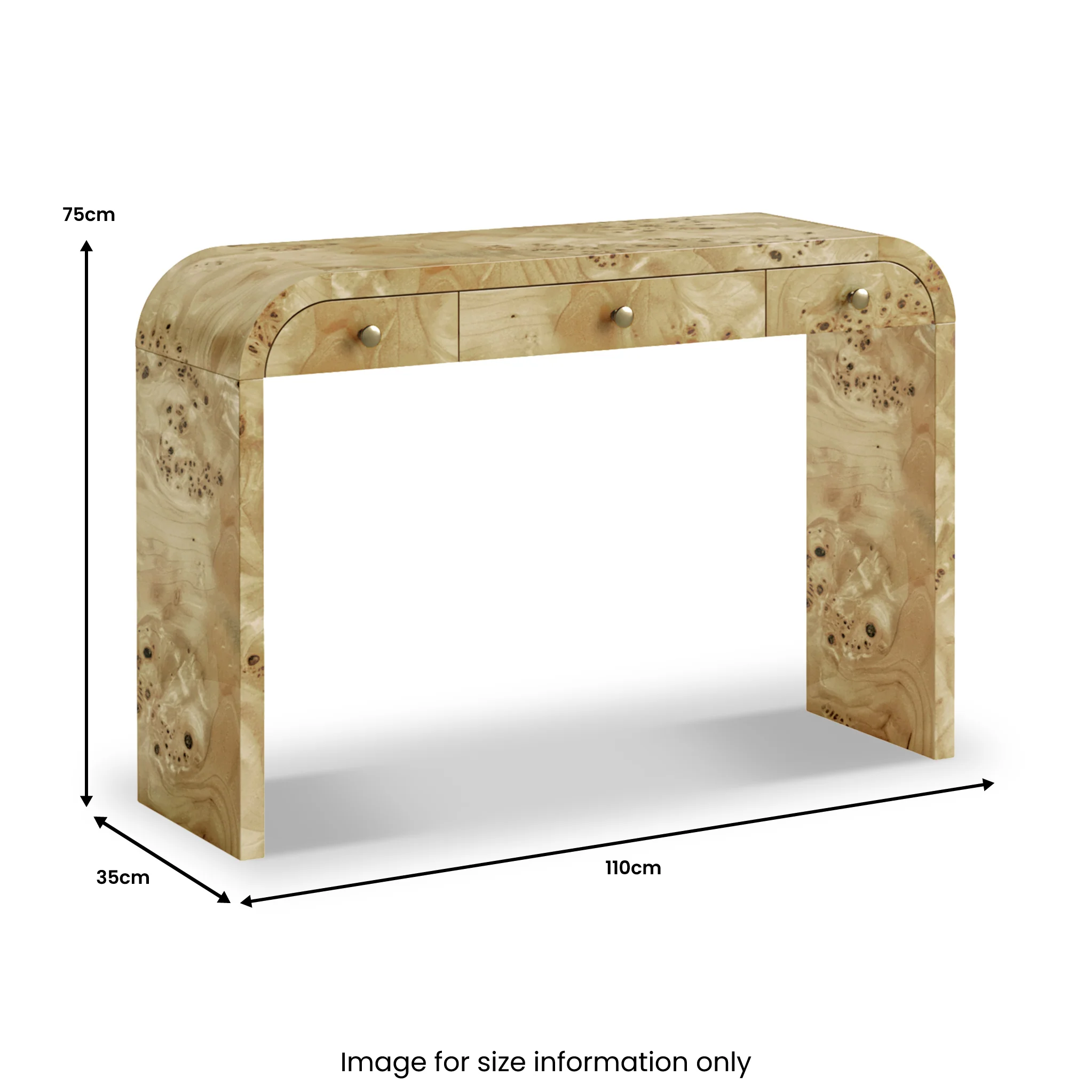 Calder Light Burl Console Table - Image 4