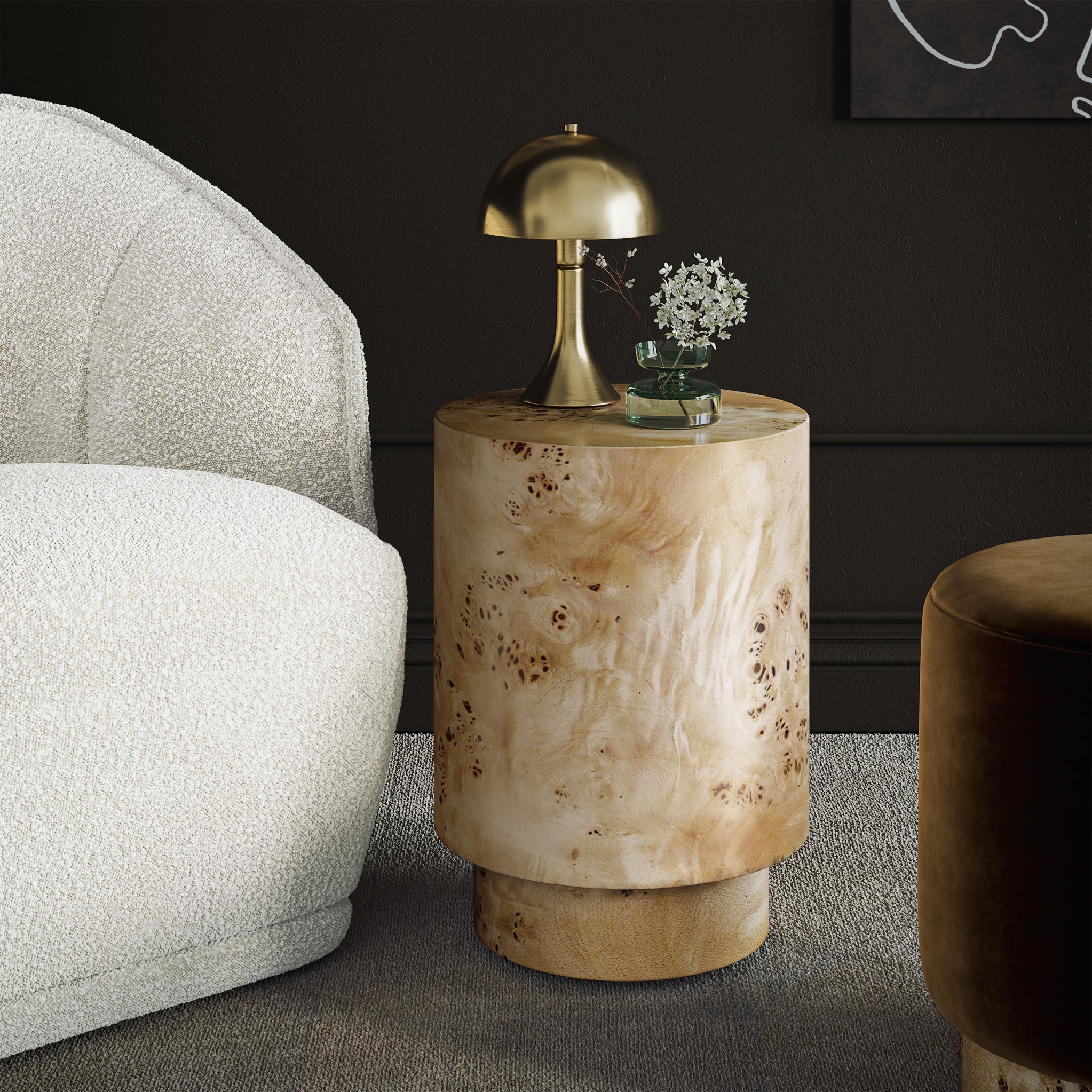 Calder Light Burl Side Table - Image 3
