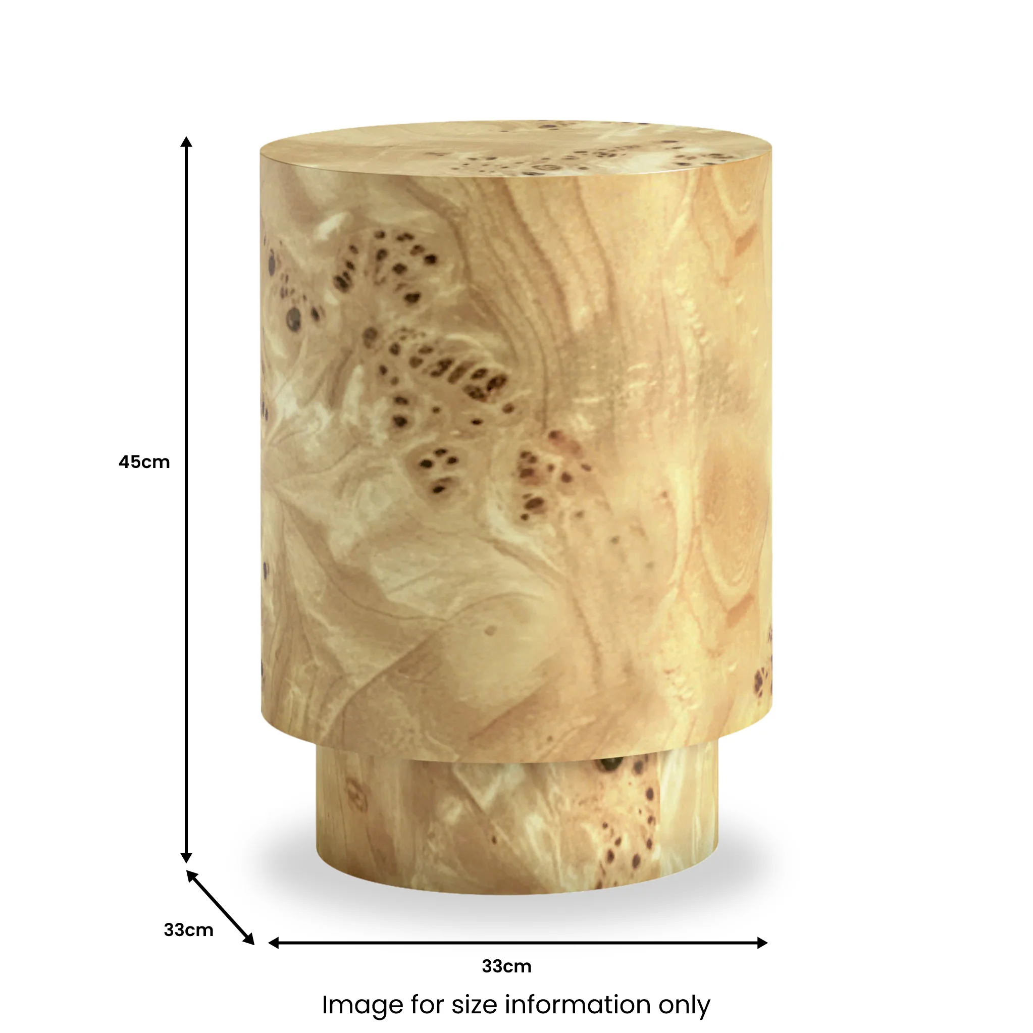 Calder Light Burl Side Table - Image 4