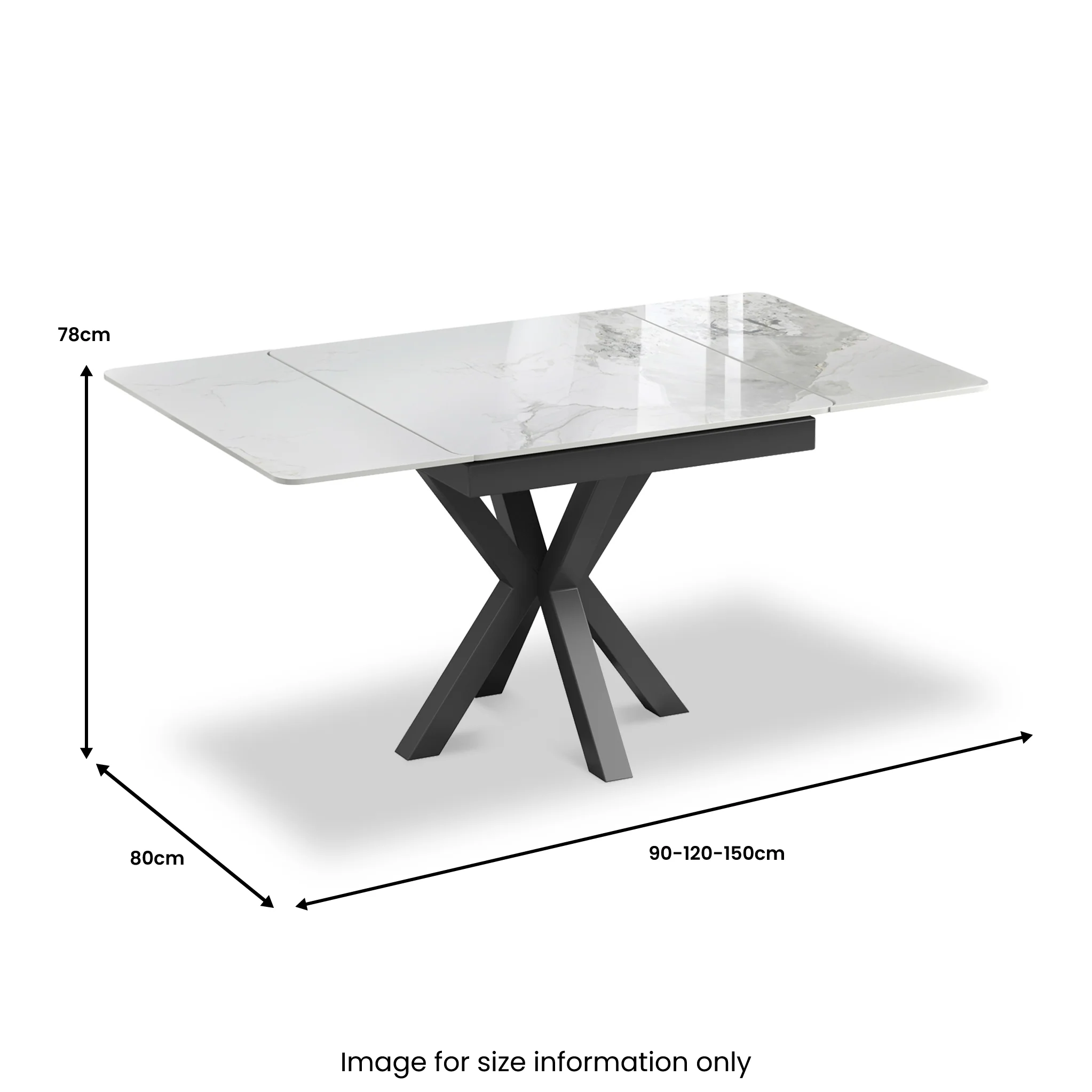Calista Ceramic 90-150cm Extending Dining Table - Image 12
