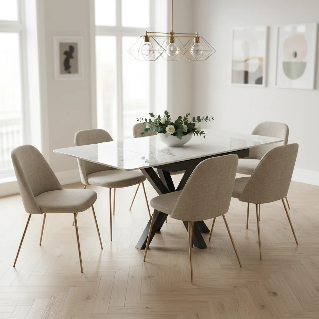 Calista Ceramic 90-150cm Extending Dining Table - Image 2