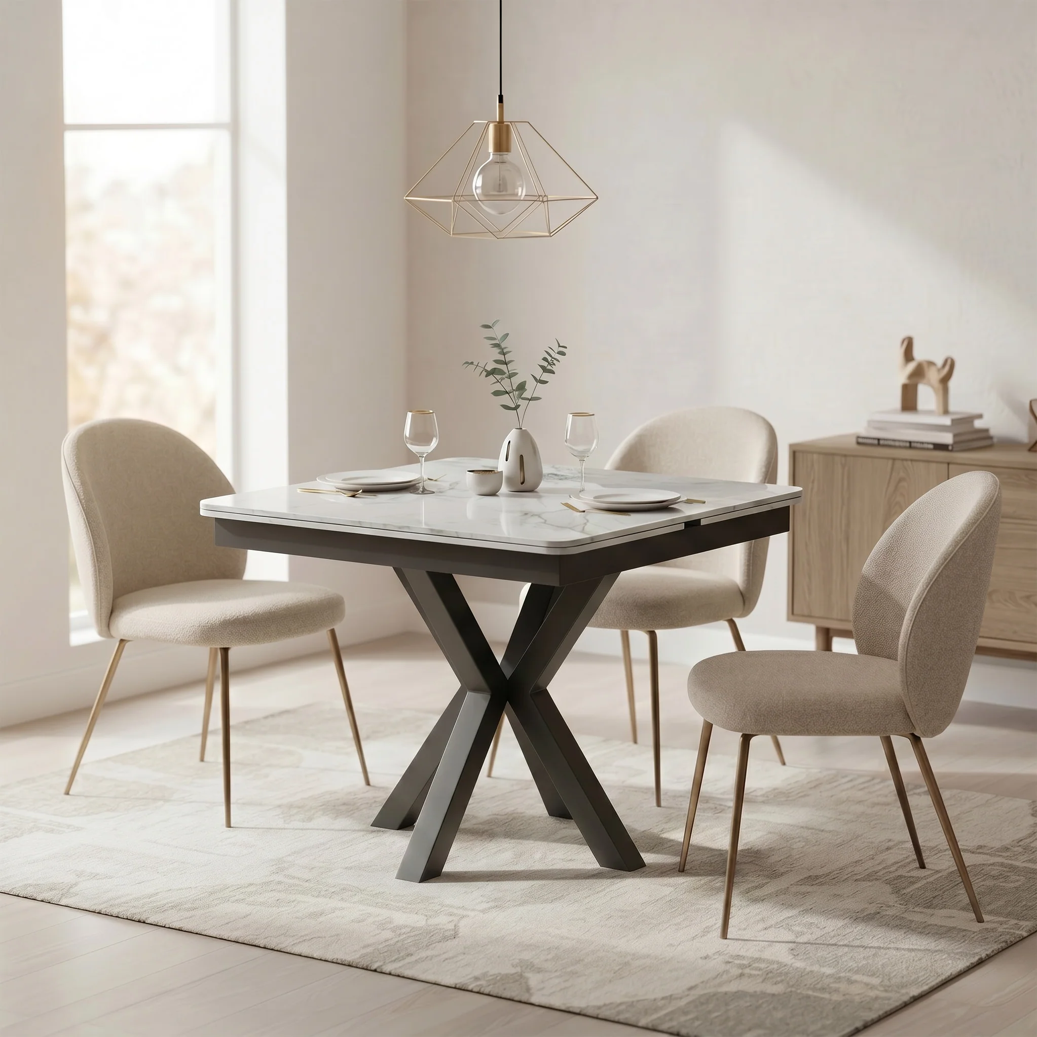 Calista Ceramic 90-150cm Extending Dining Table - Image 4