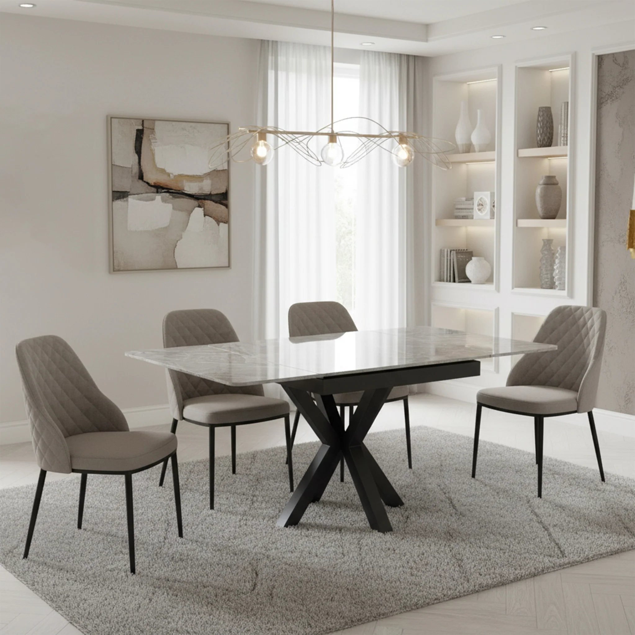Calista Ceramic 90-150cm Extending Dining Table - Image 8