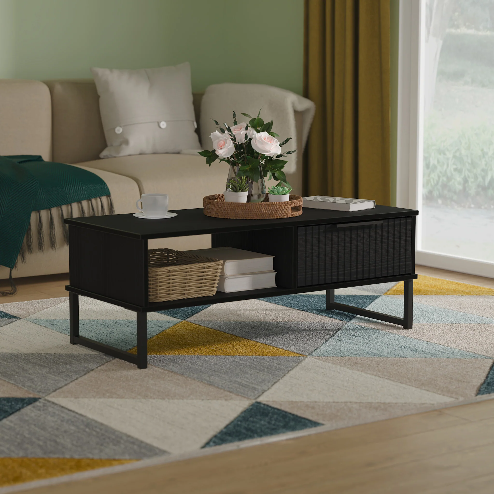 Callo Fluted 1 Drawer Coffee Table - Image 9