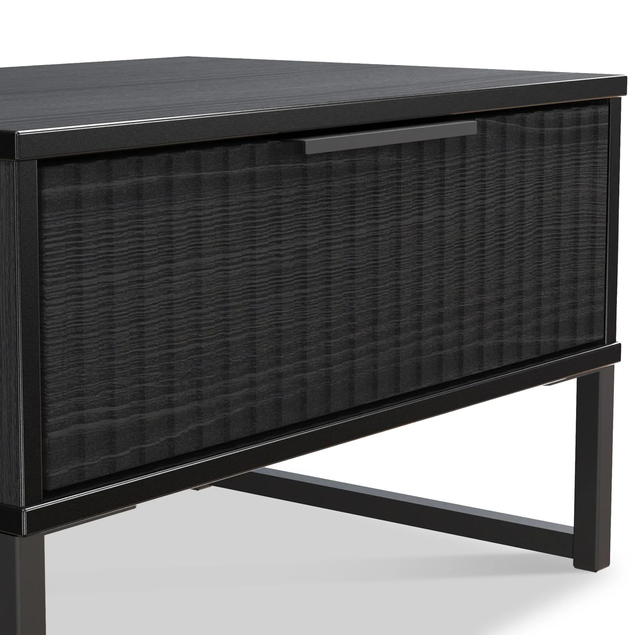 Callo Fluted 1 Drawer Wide Side Table - Image 11