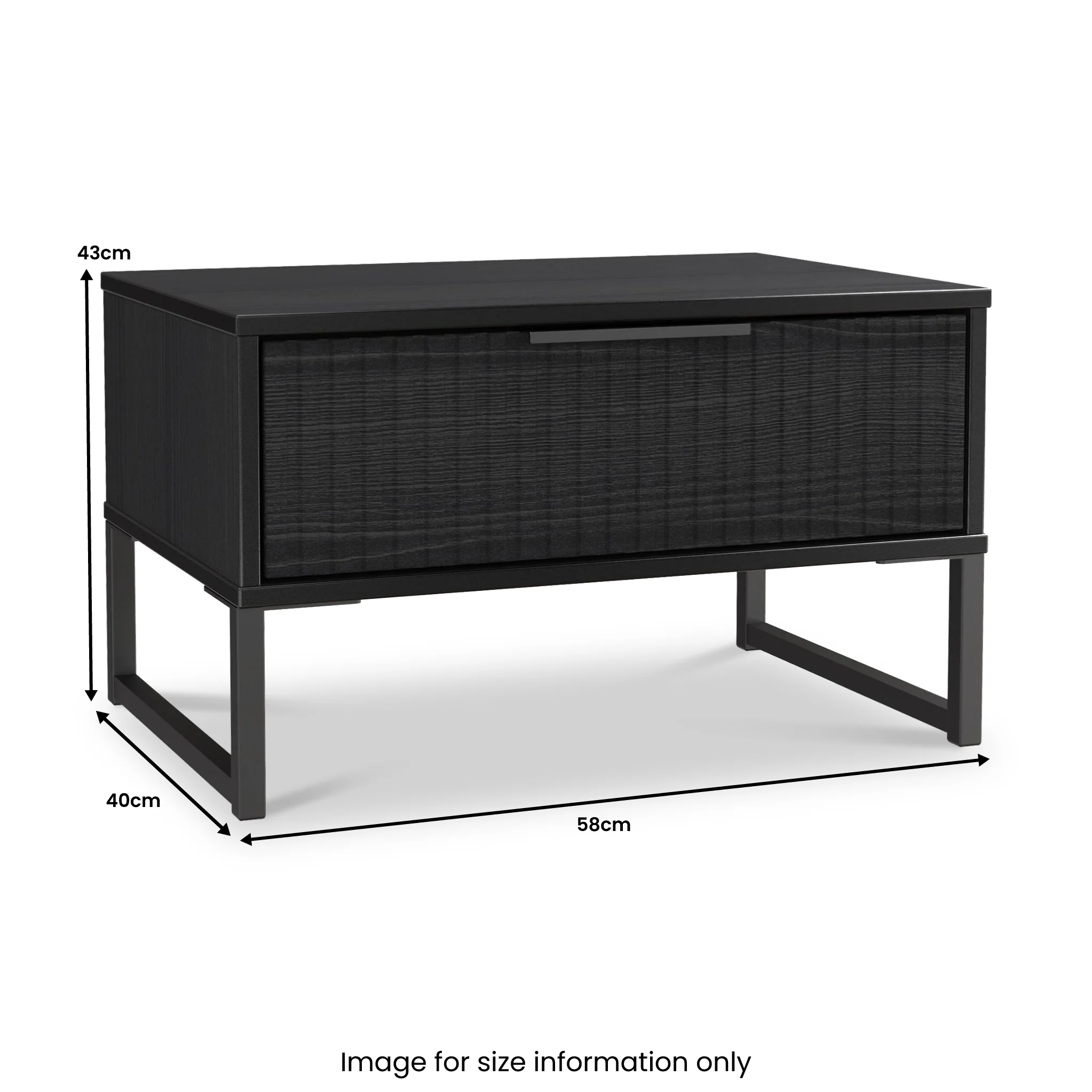 Callo Fluted 1 Drawer Wide Side Table - Image 13