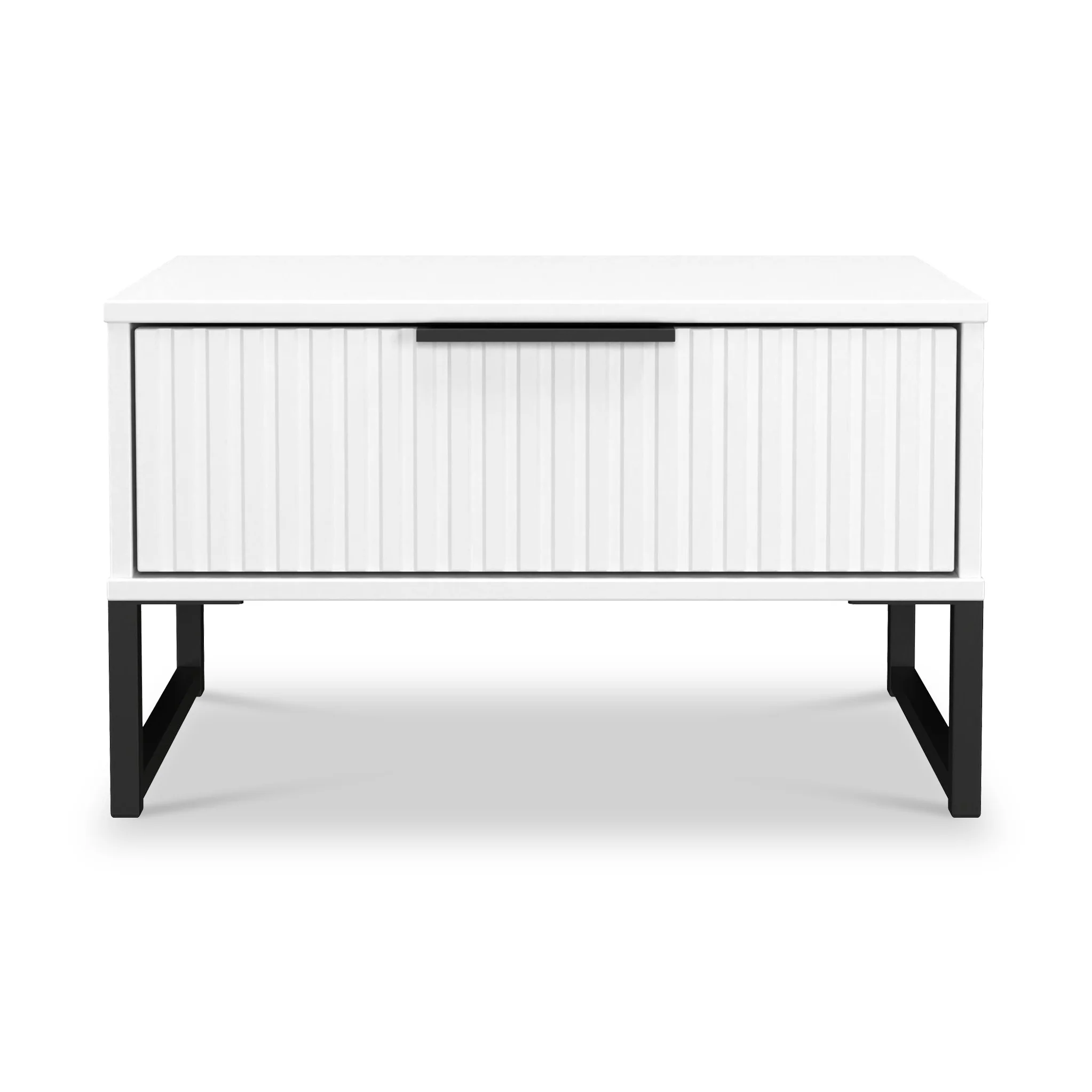 Callo Fluted 1 Drawer Wide Side Table - Image 3