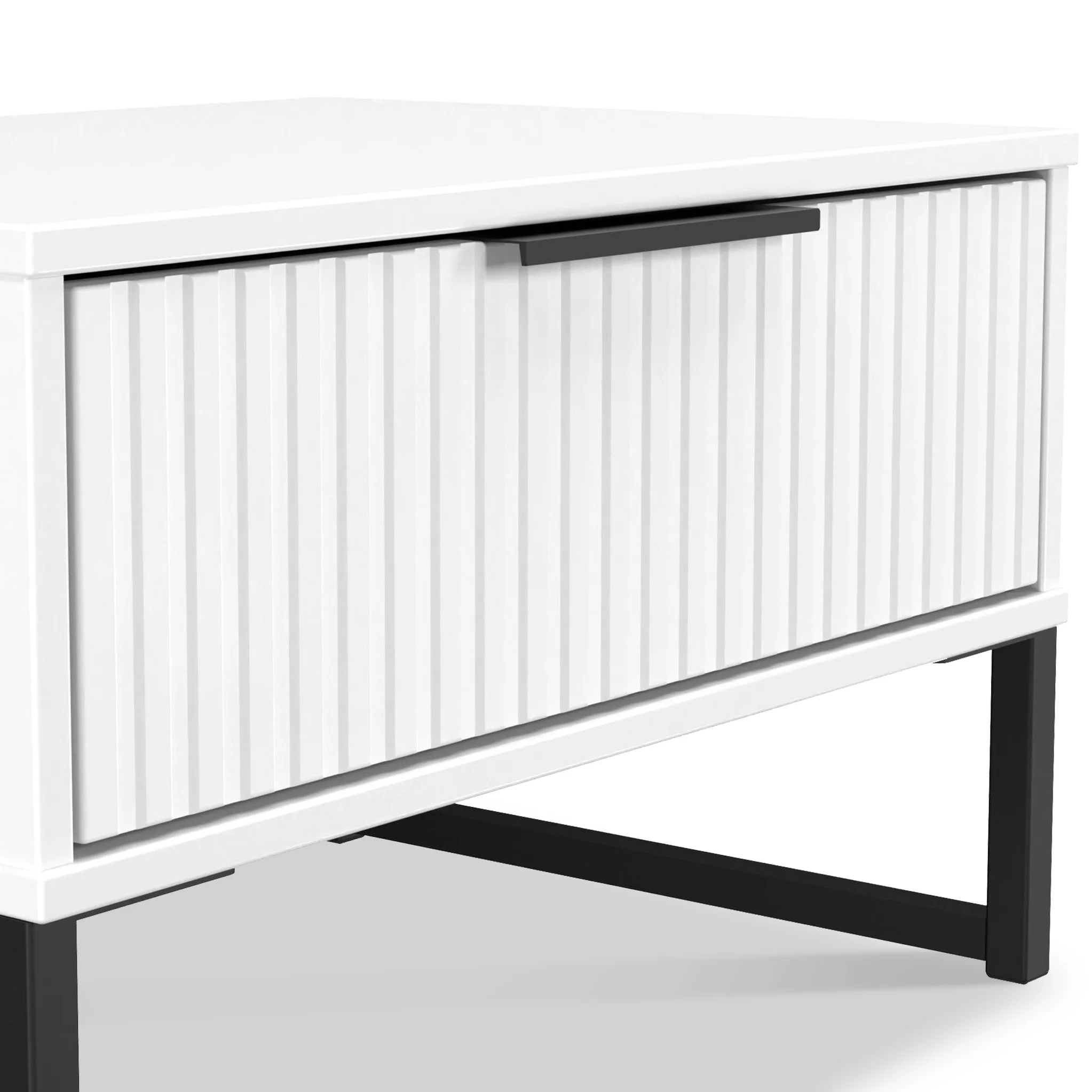 Callo Fluted 1 Drawer Wide Side Table - Image 5