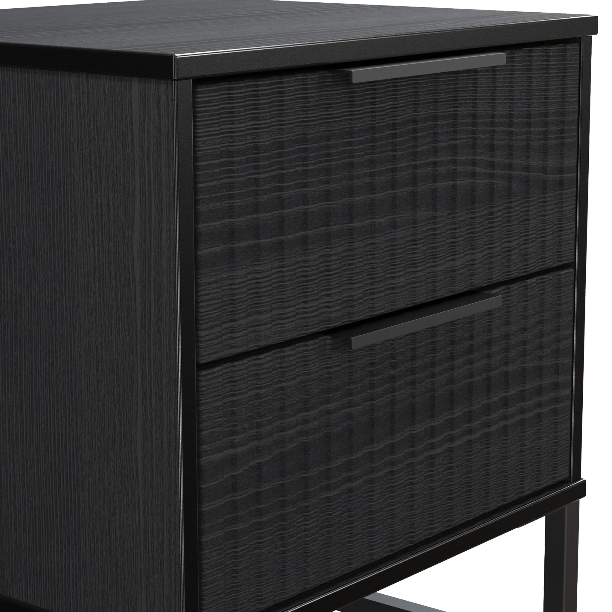 Callo Fluted 2 Drawer Bedside Table - Image 11
