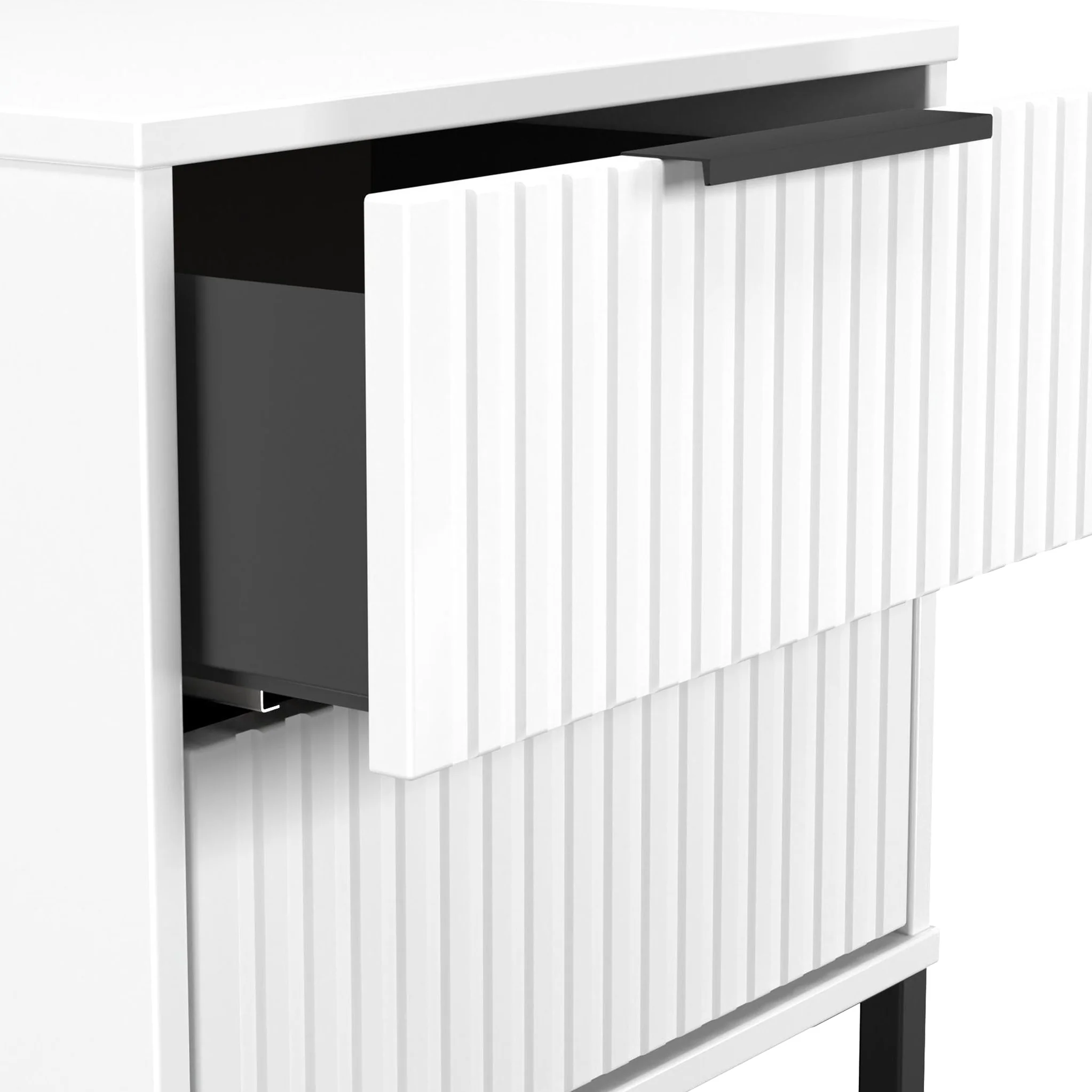 Callo Fluted 2 Drawer Bedside Table - Image 4