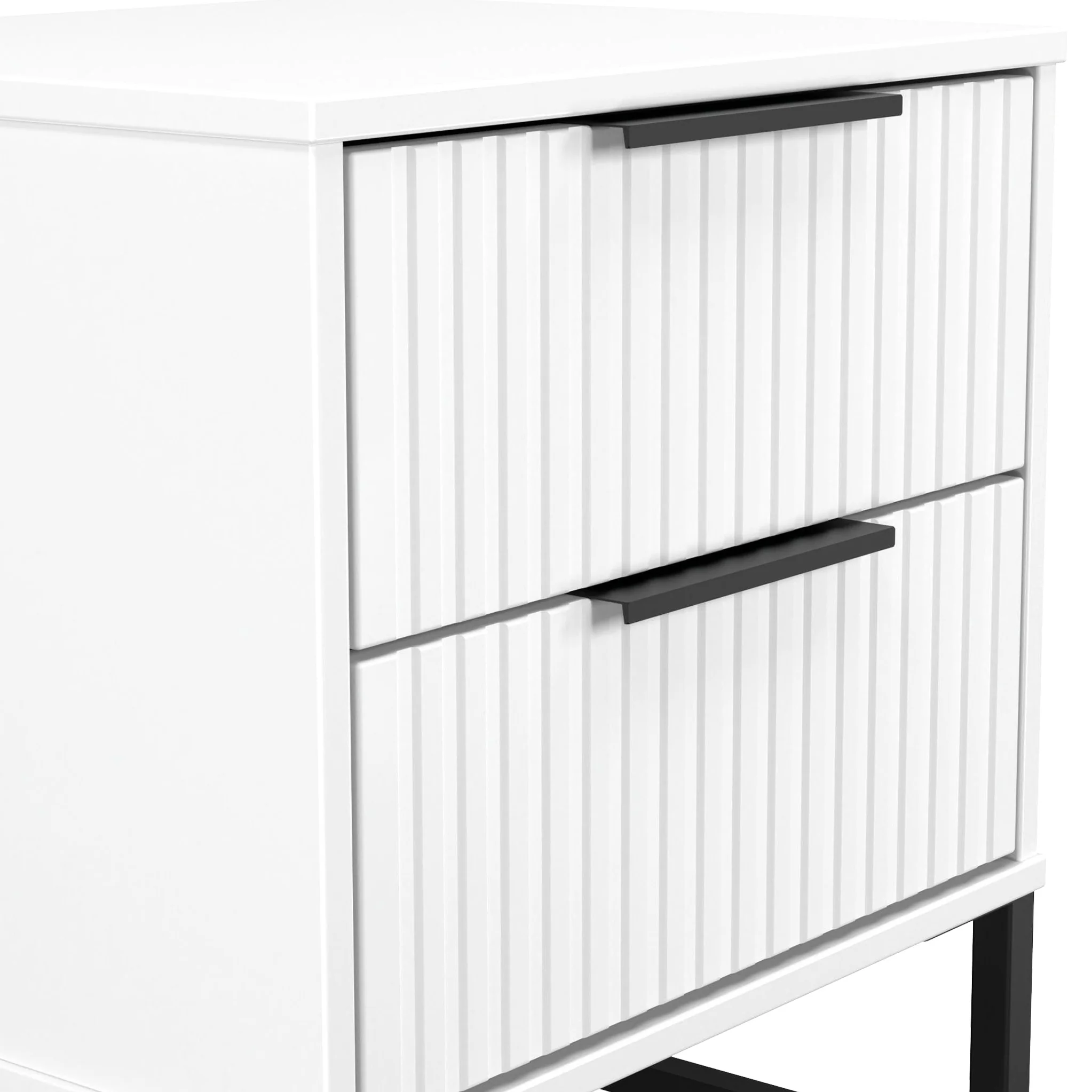 Callo Fluted 2 Drawer Bedside Table - Image 5