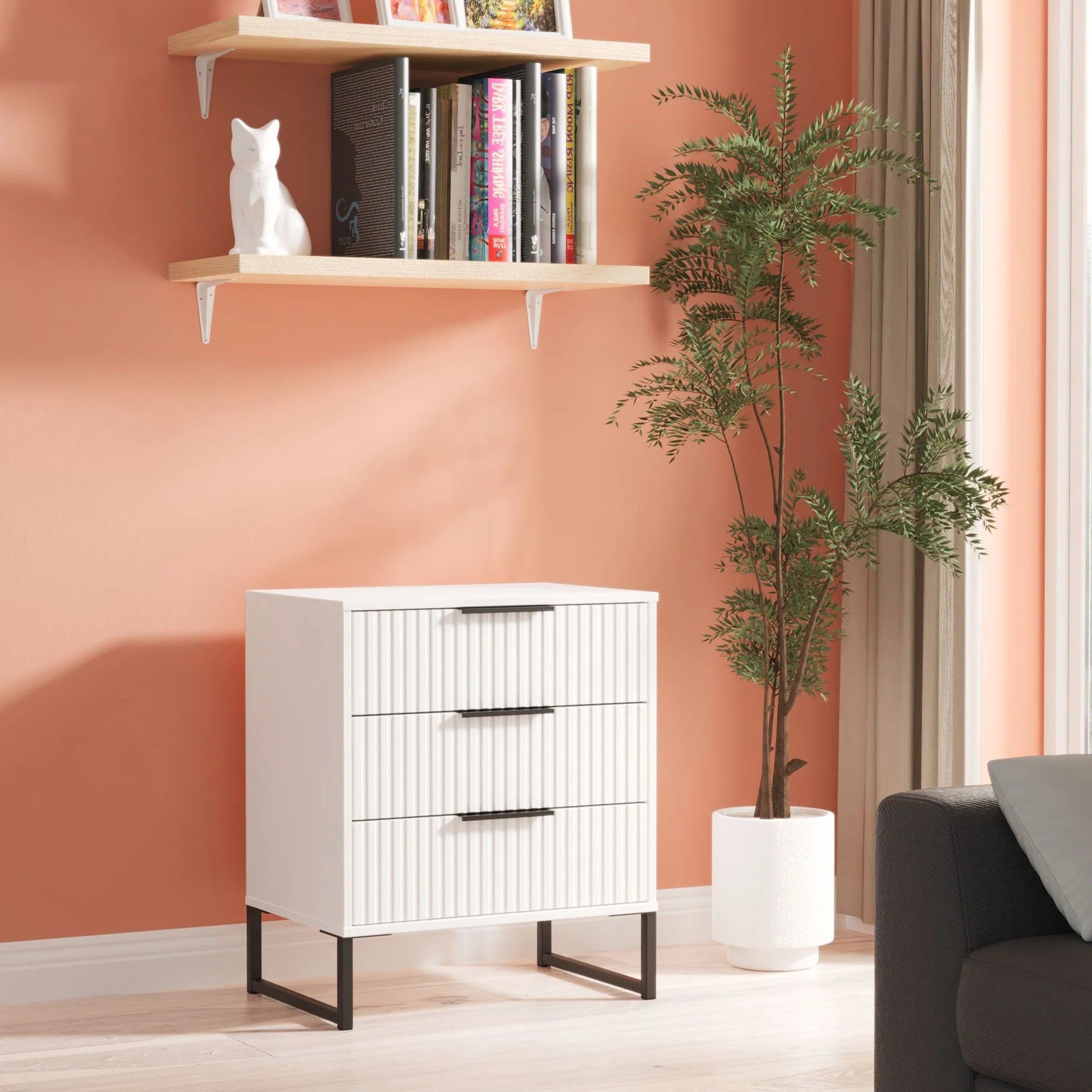 Callo Fluted 3 Drawer Chest - Image 2