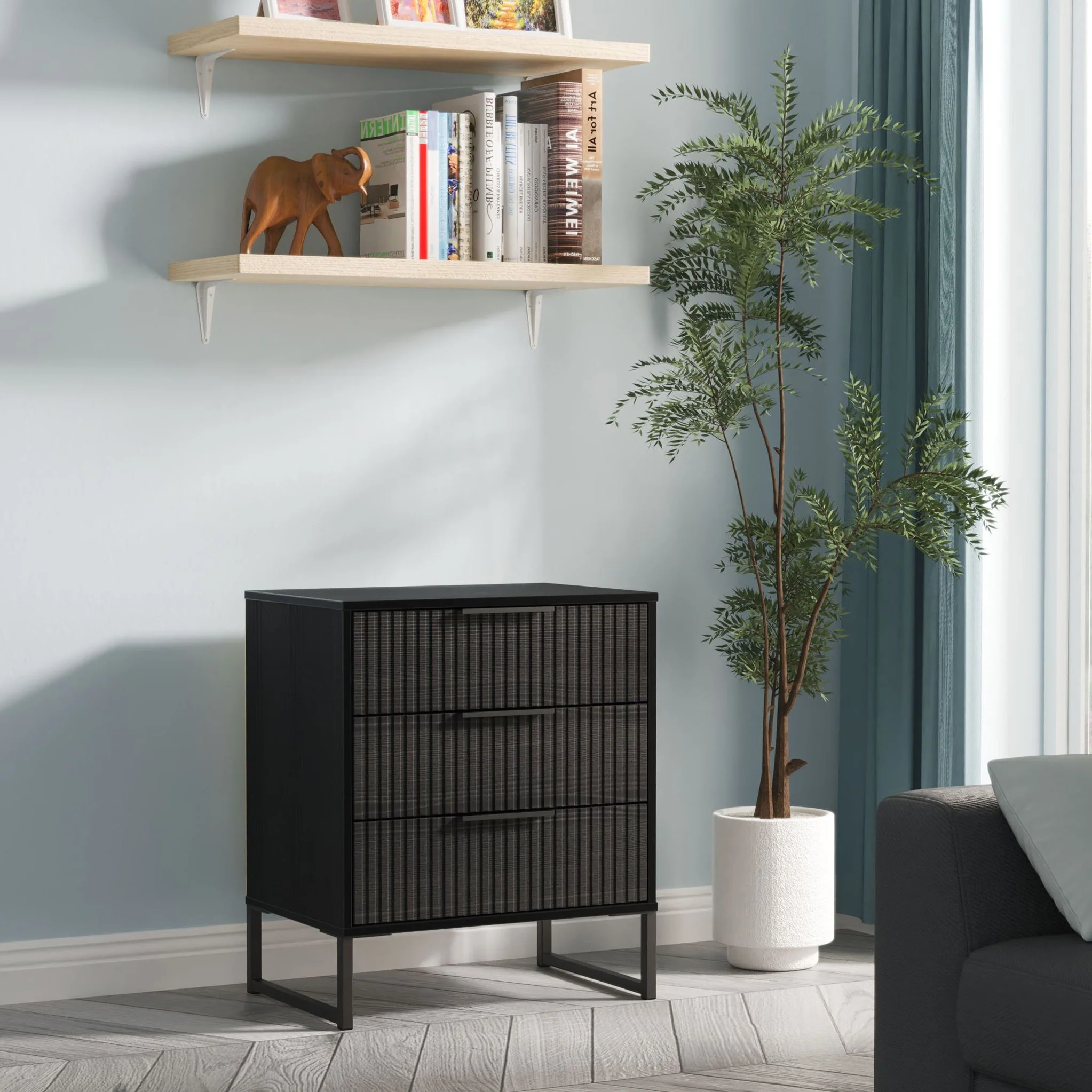 Callo Fluted 3 Drawer Chest - Image 8