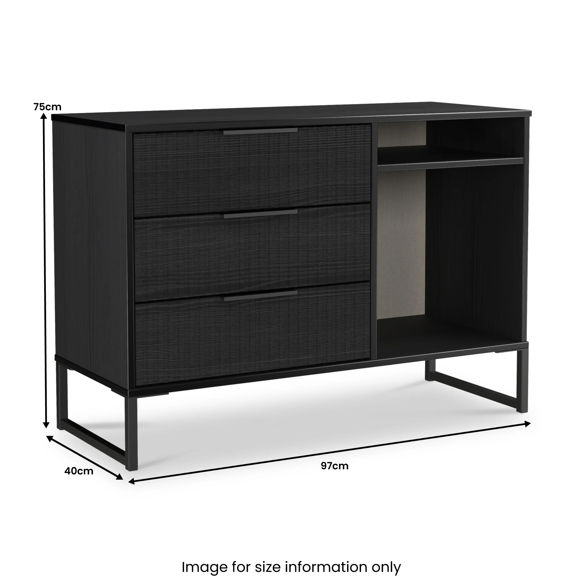Callo Fluted 3 Drawer TV Unit - Image 15