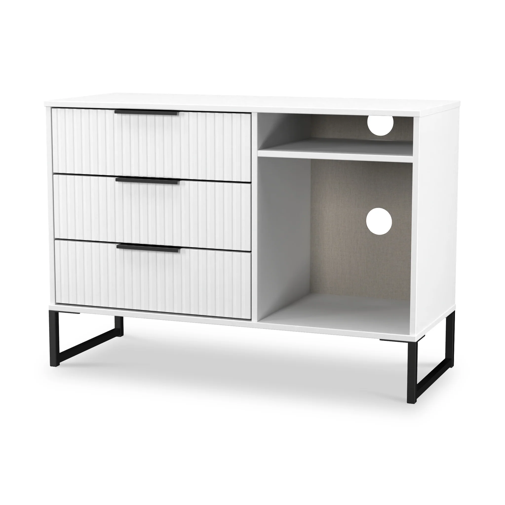 Callo Fluted 3 Drawer TV Unit - Image 6