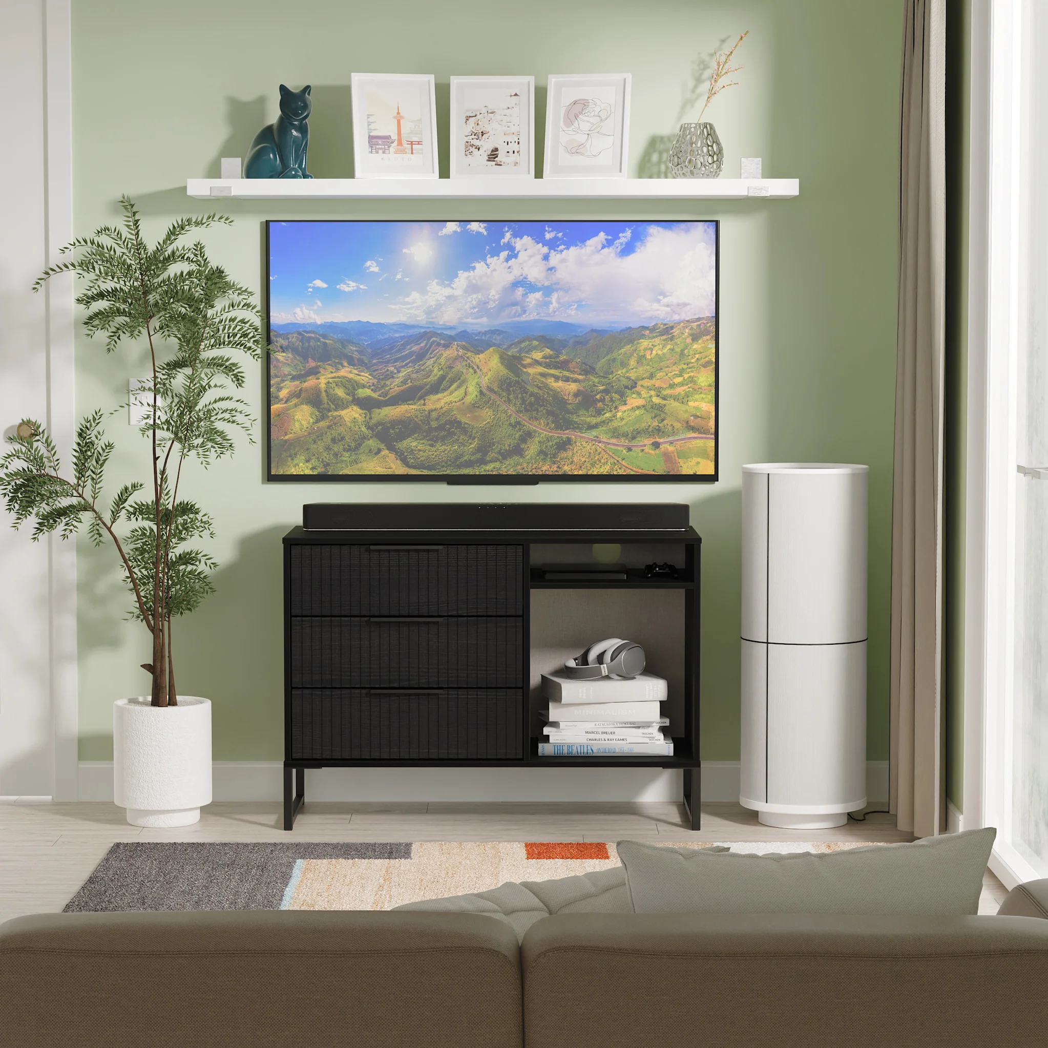 Callo Fluted 3 Drawer TV Unit - Image 9
