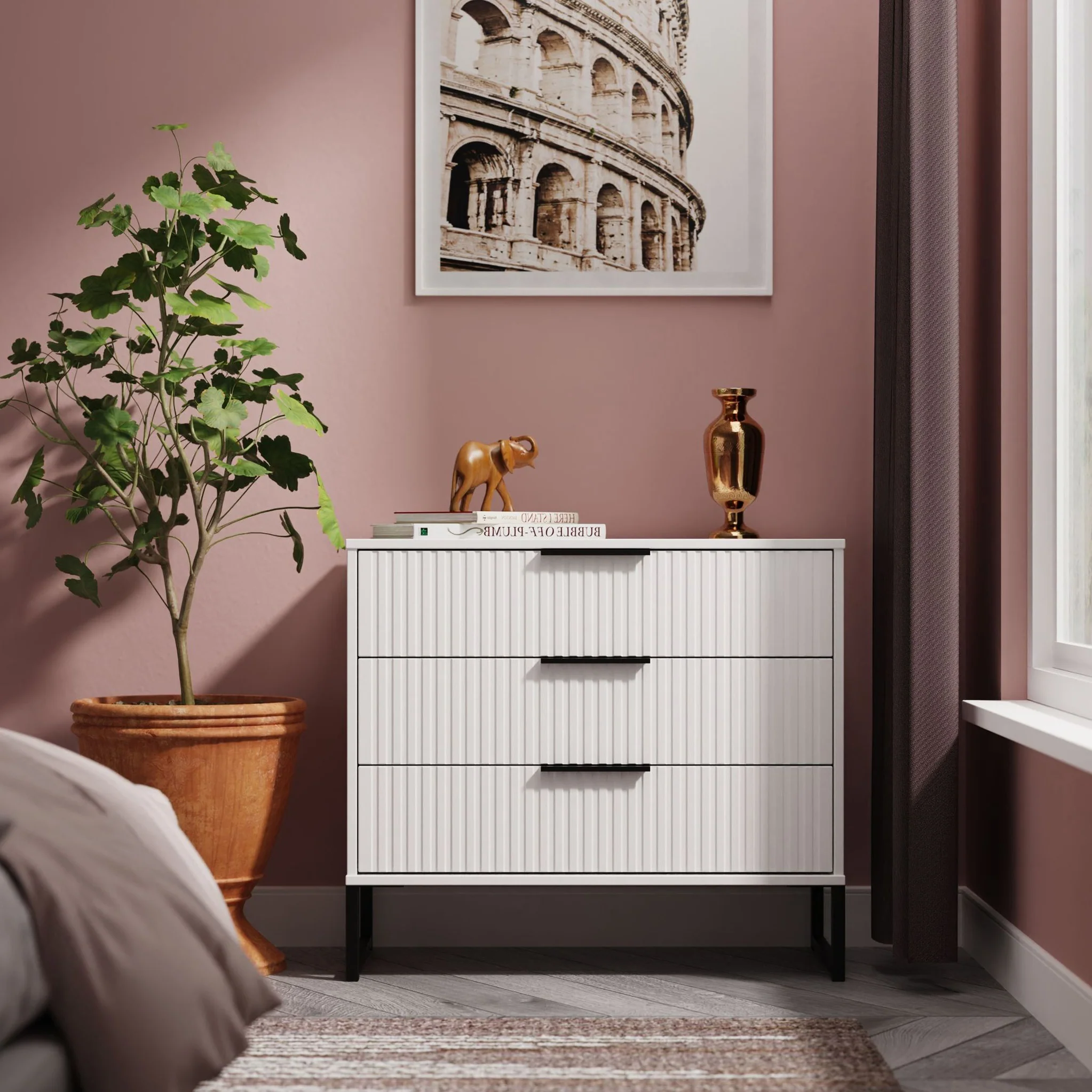 Callo Fluted 3 Drawer Wide Chest - Image 2