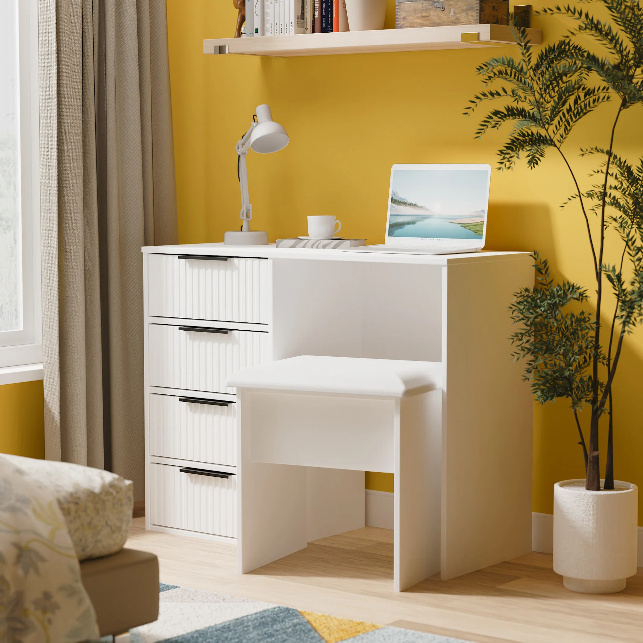 Callo Fluted 4 Drawer Dressing Table - Image 2