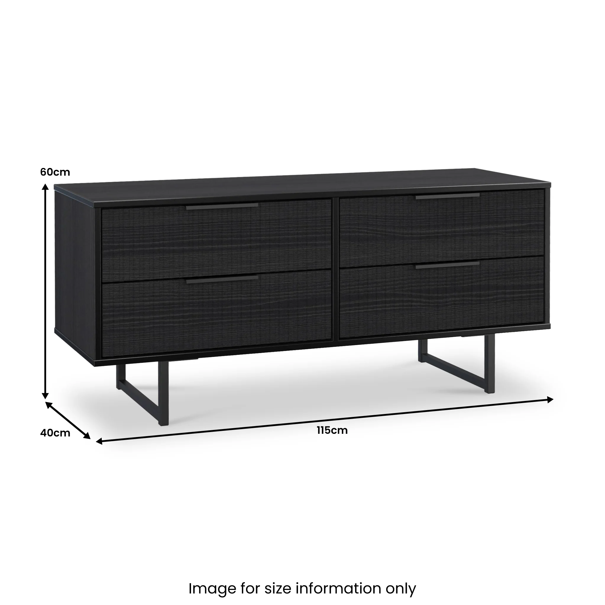 Callo Fluted 4 Drawer Low Storage Unit - Image 13