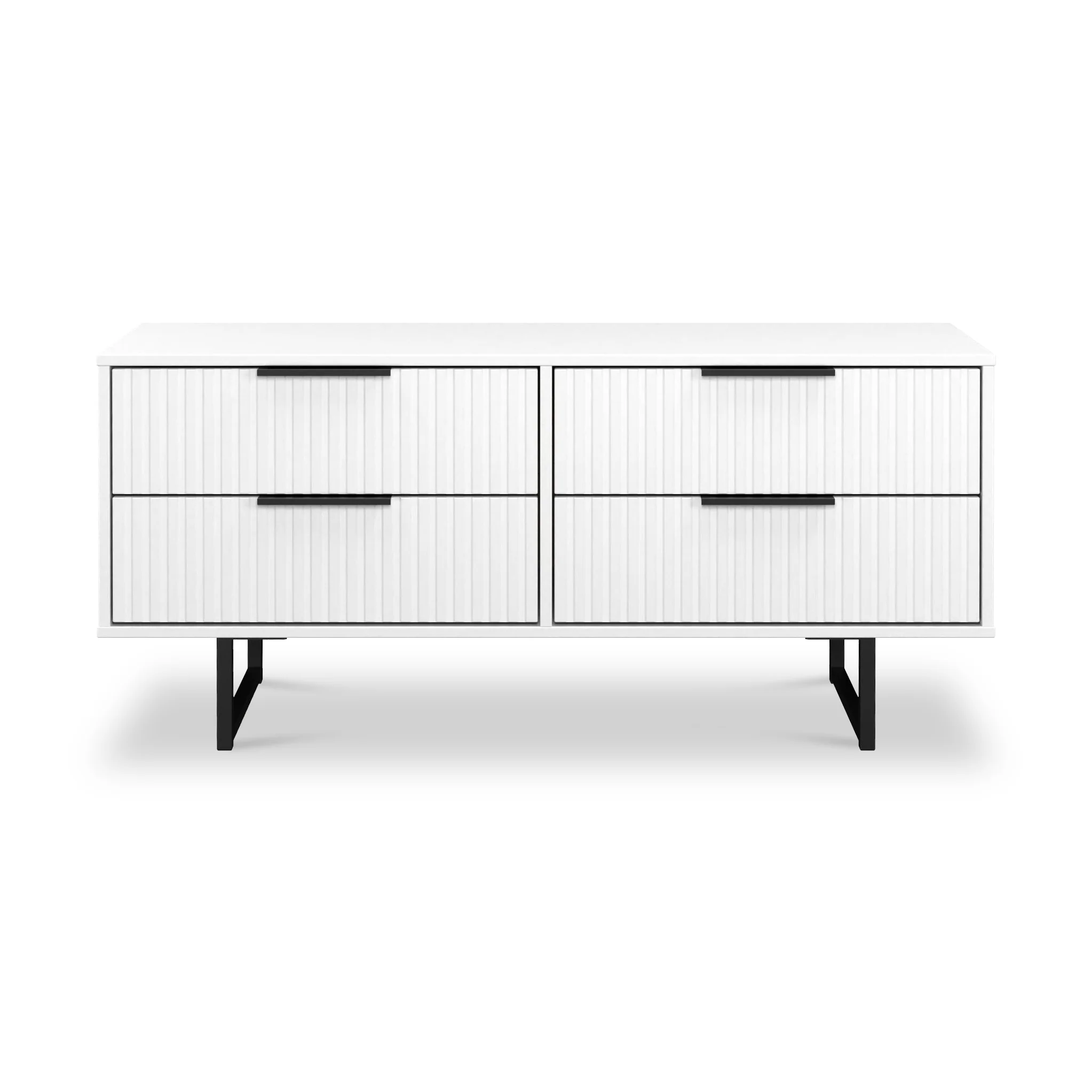 Callo Fluted 4 Drawer Low Storage Unit - Image 3