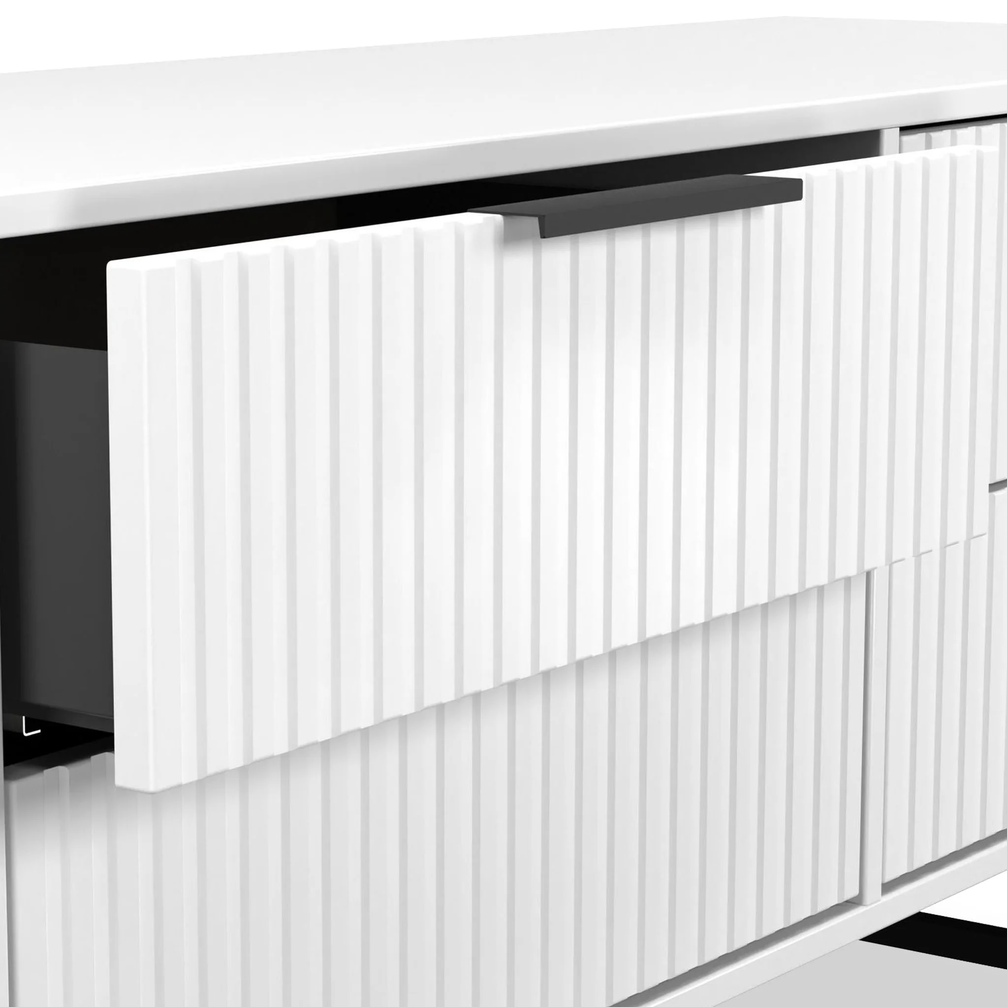 Callo Fluted 4 Drawer Low Storage Unit - Image 4