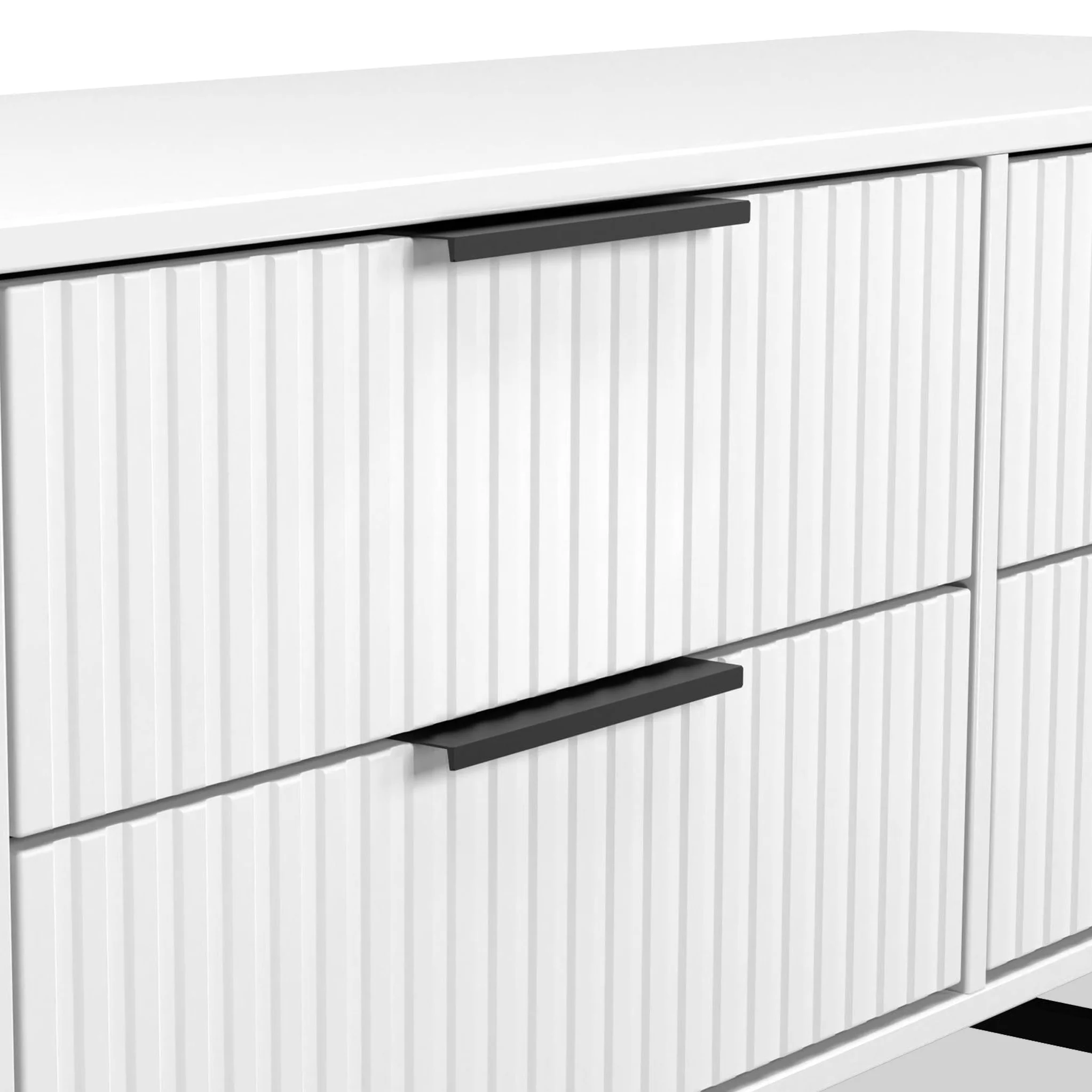 Callo Fluted 4 Drawer Low Storage Unit - Image 5