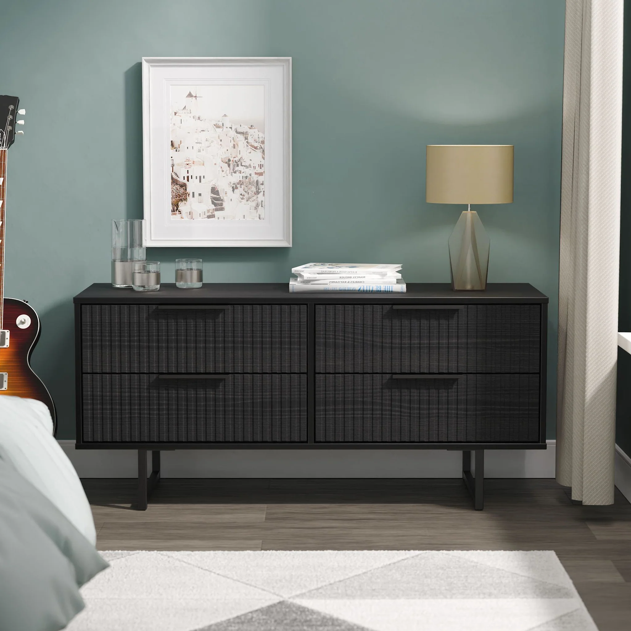 Callo Fluted 4 Drawer Low Storage Unit - Image 8