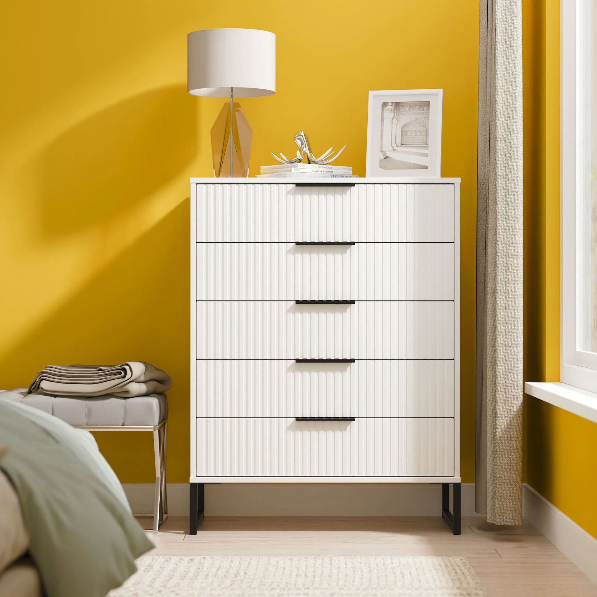 Callo Fluted 5 Drawer Chest - Image 2