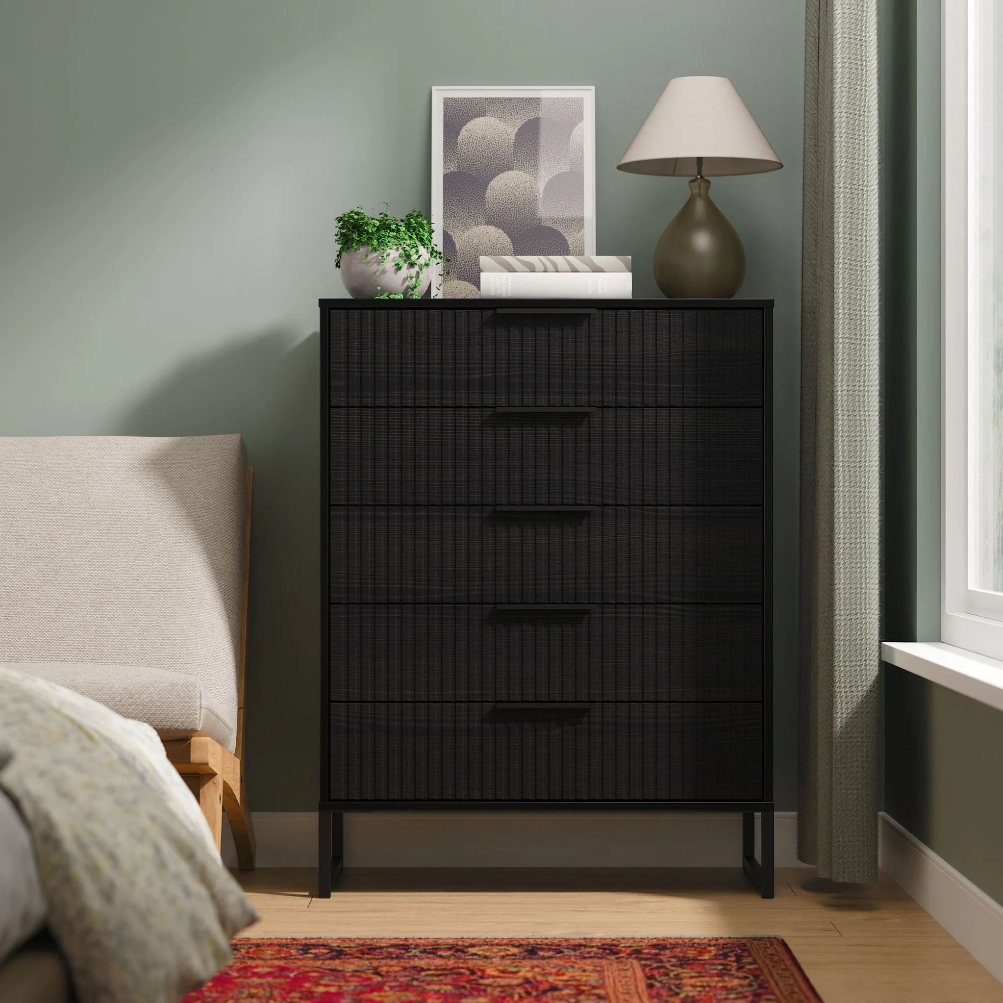 Callo Fluted 5 Drawer Chest - Image 8