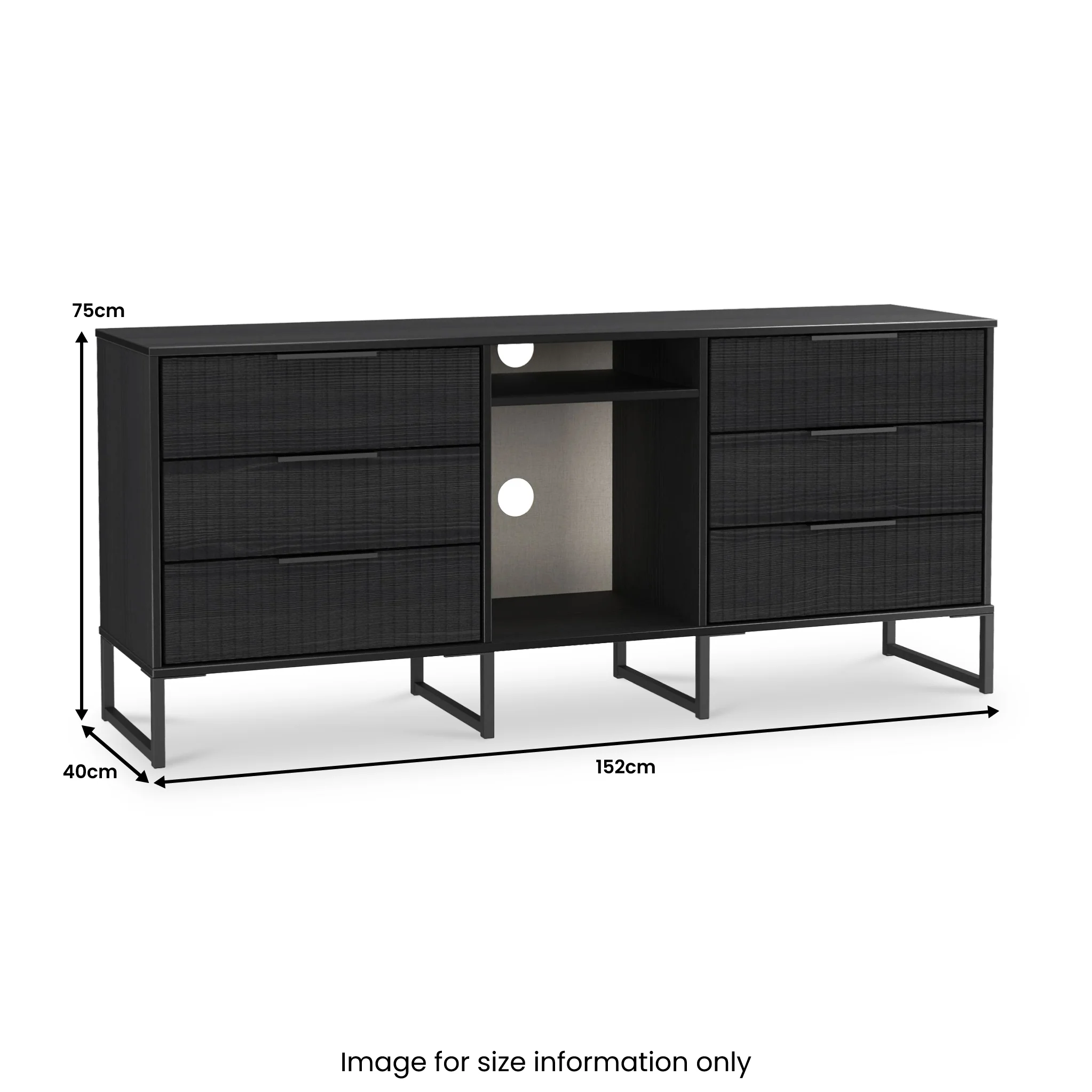 Callo Fluted 6 Drawer Sideboard - Image 13