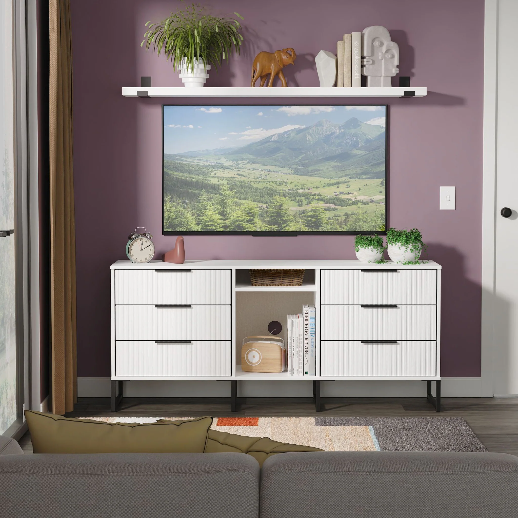 Callo Fluted 6 Drawer Sideboard - Image 2