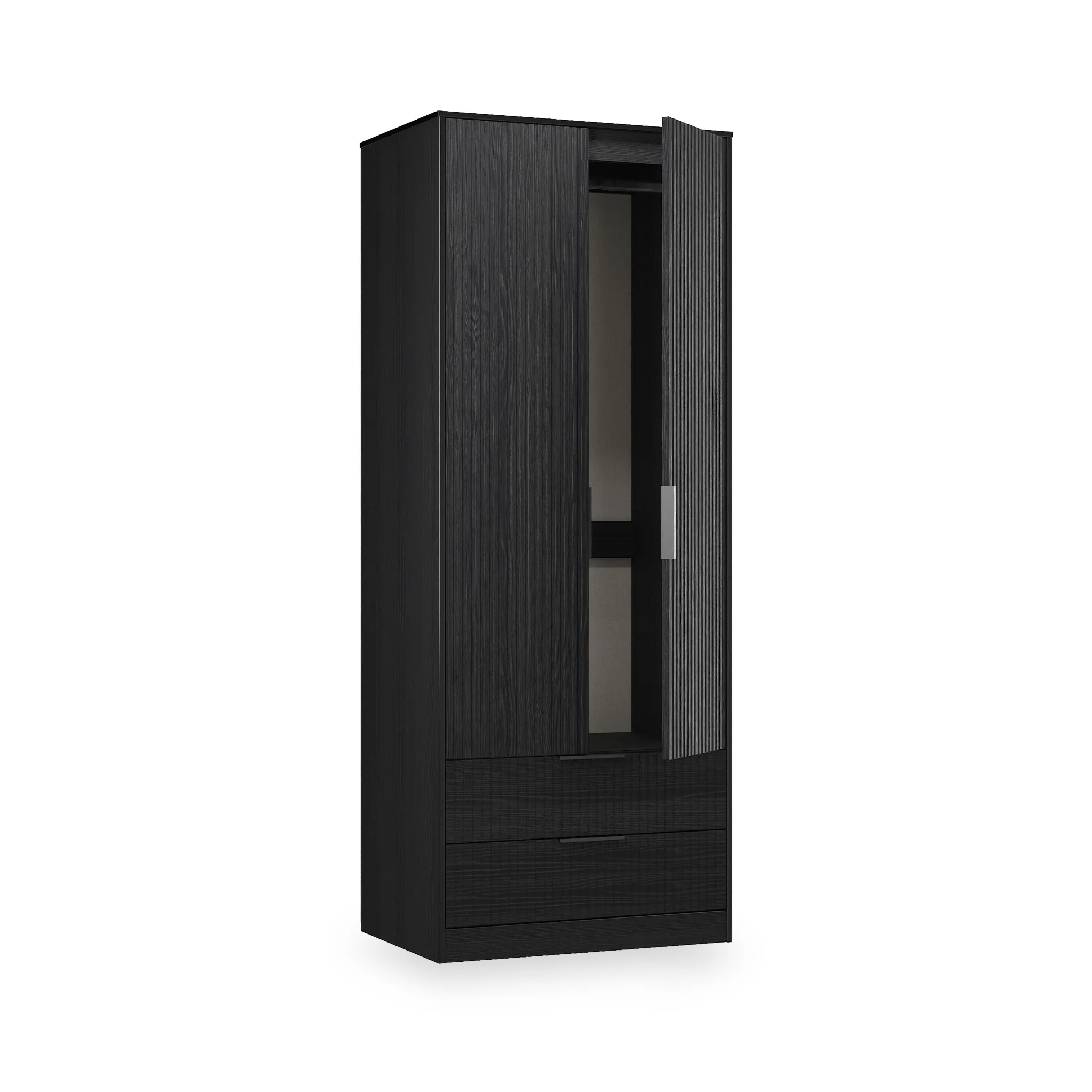 Callo Fluted Double Wardrobe with 2 Drawers - Image 11