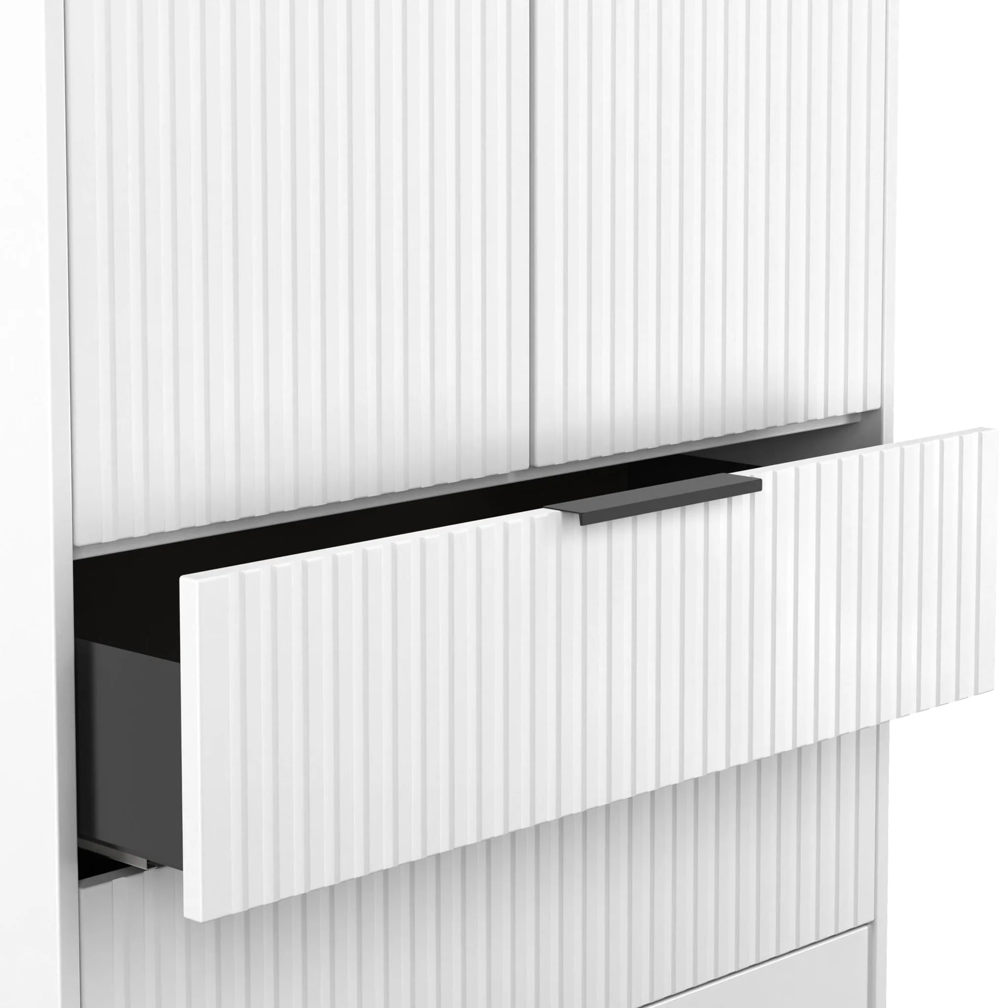 Callo Fluted Double Wardrobe with 2 Drawers - Image 5