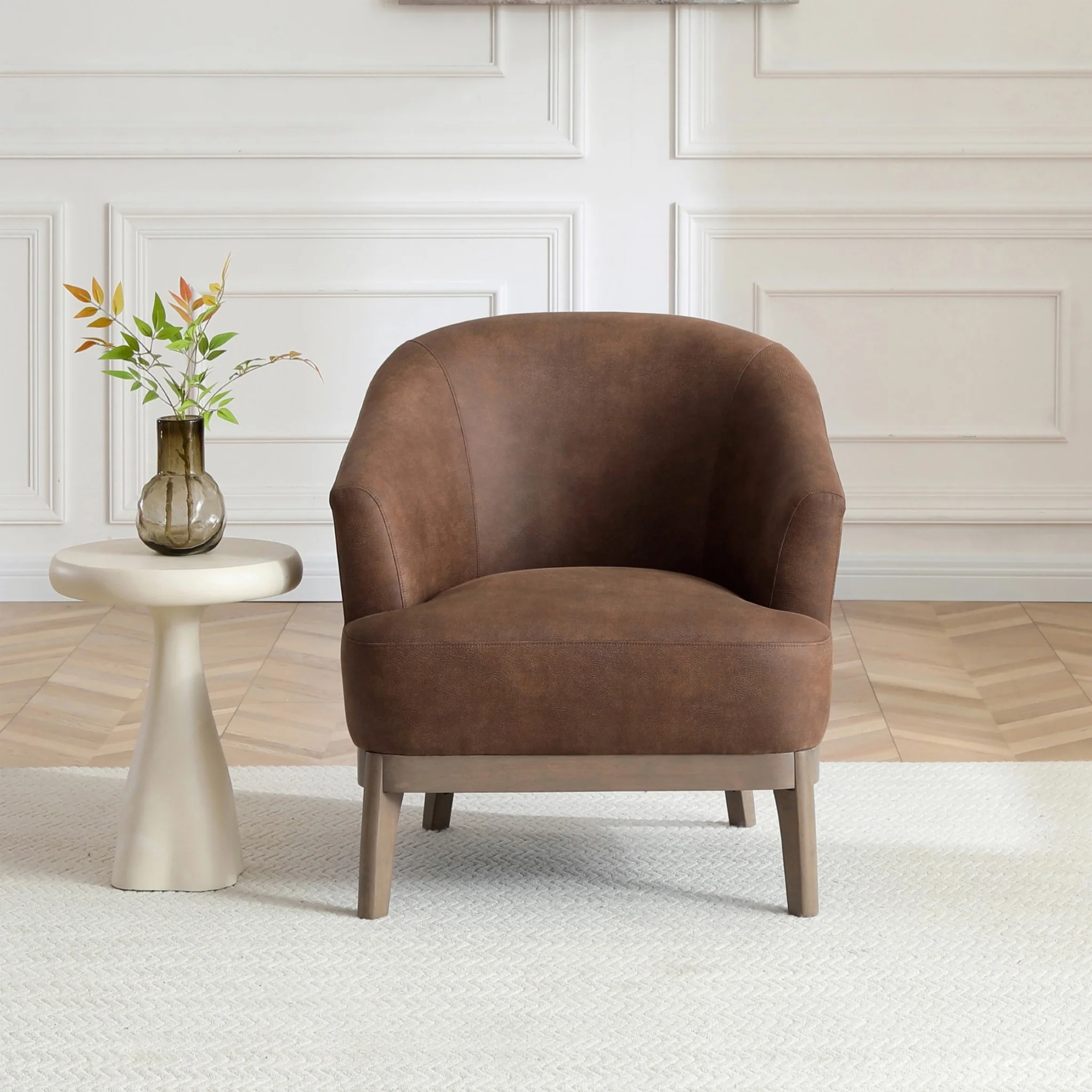 Calloway Faux Leather Accent Chair - Image 4