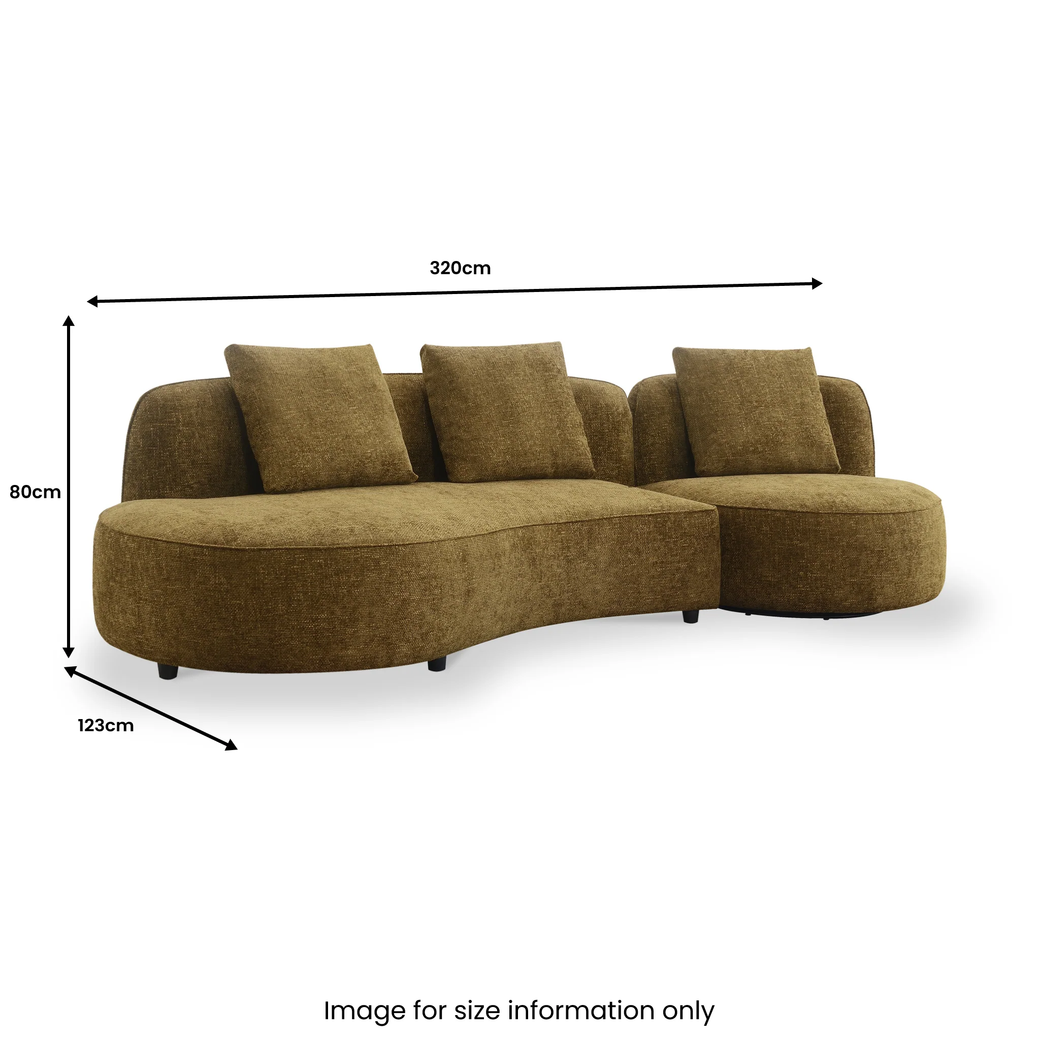 Calsen 3 Seater Curve Sofa & Swivel Chair - Image 3