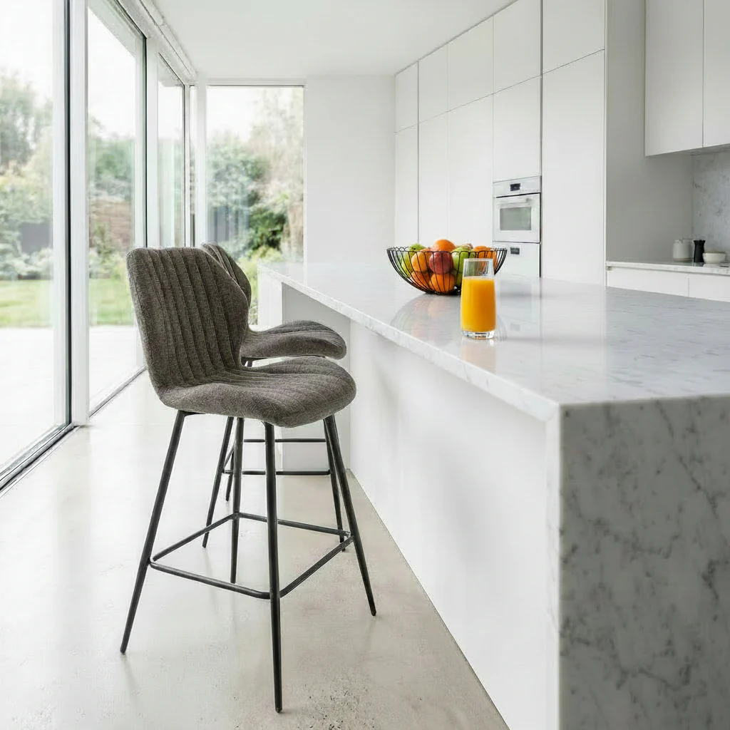 Camber Textured Fabric Bar Stool - Image 2