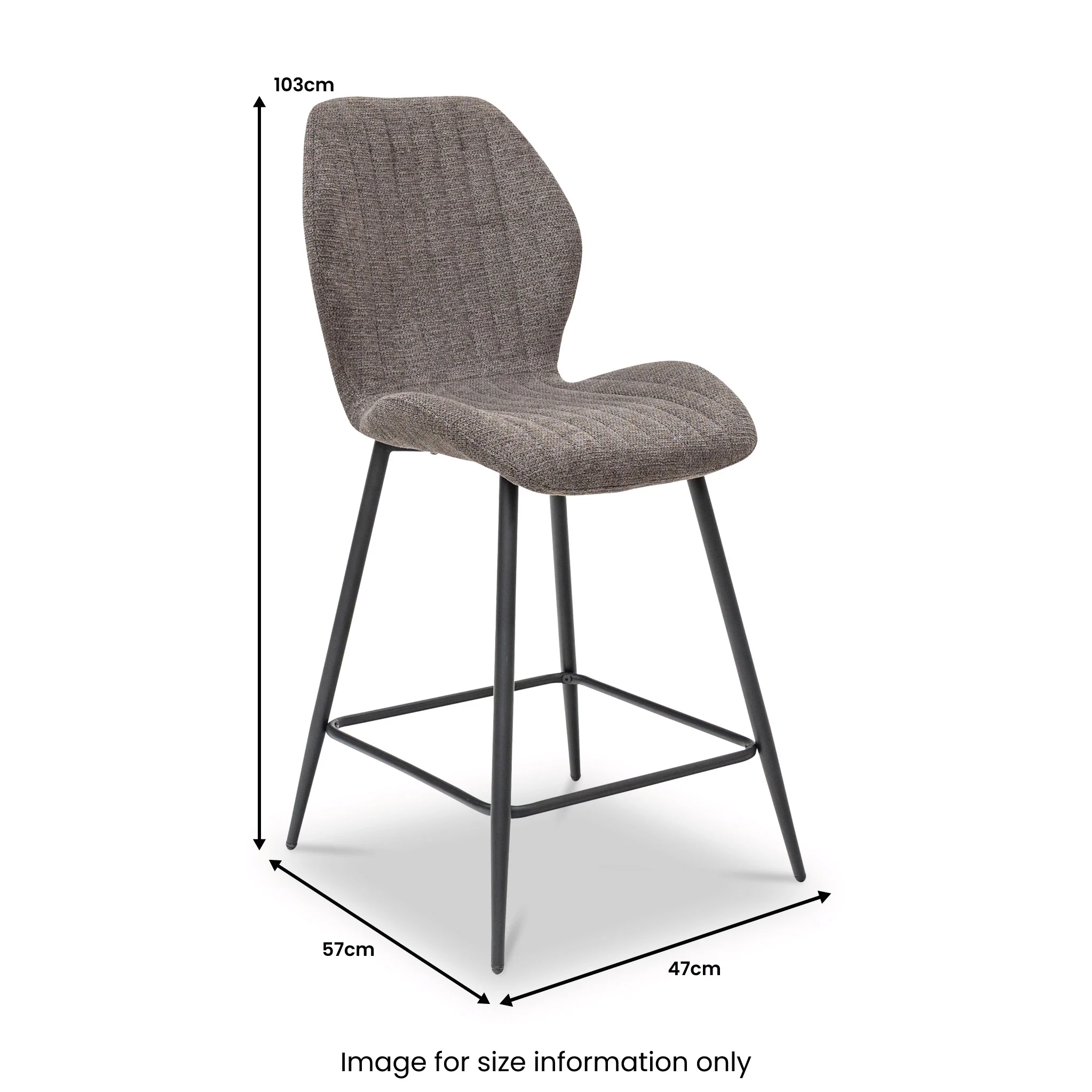 Camber Textured Fabric Bar Stool - Image 4