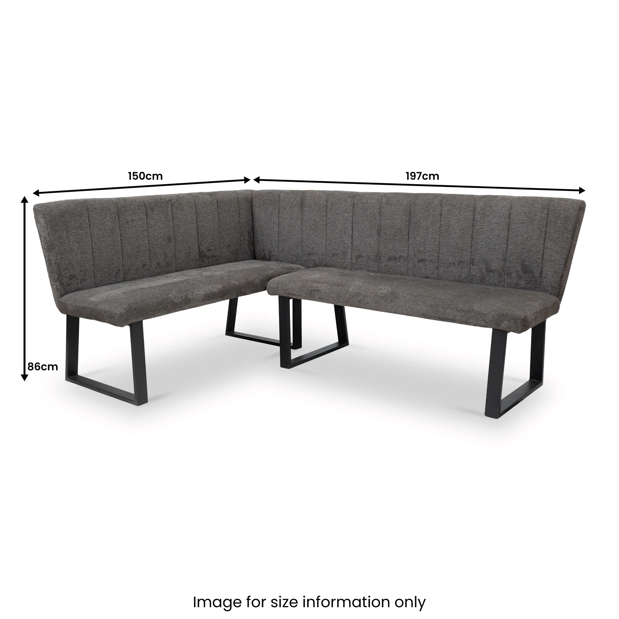Camber Textured Fabric Corner Dining Bench - Image 4