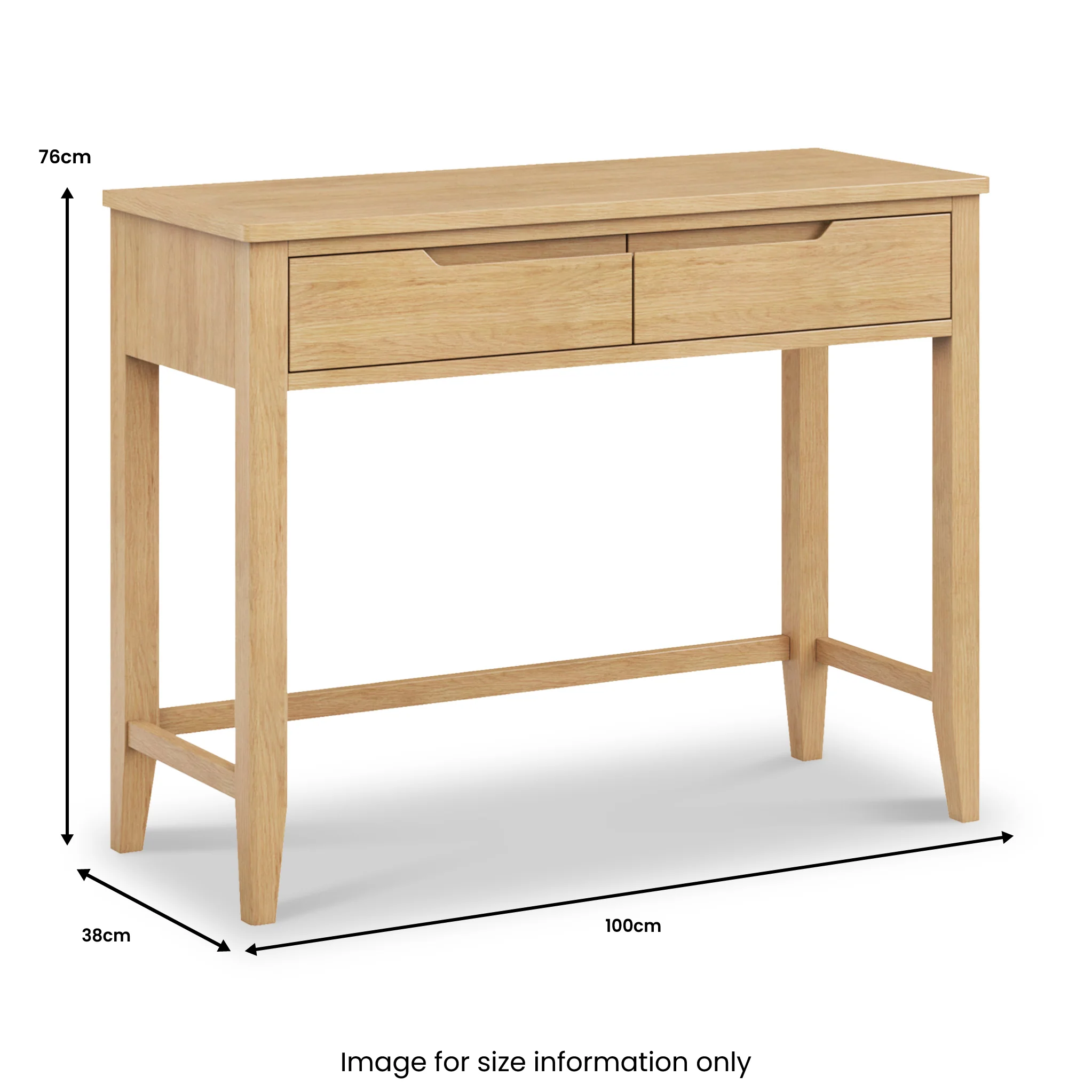 Camdale Oak 2 Drawer Dressing Table - Image 5
