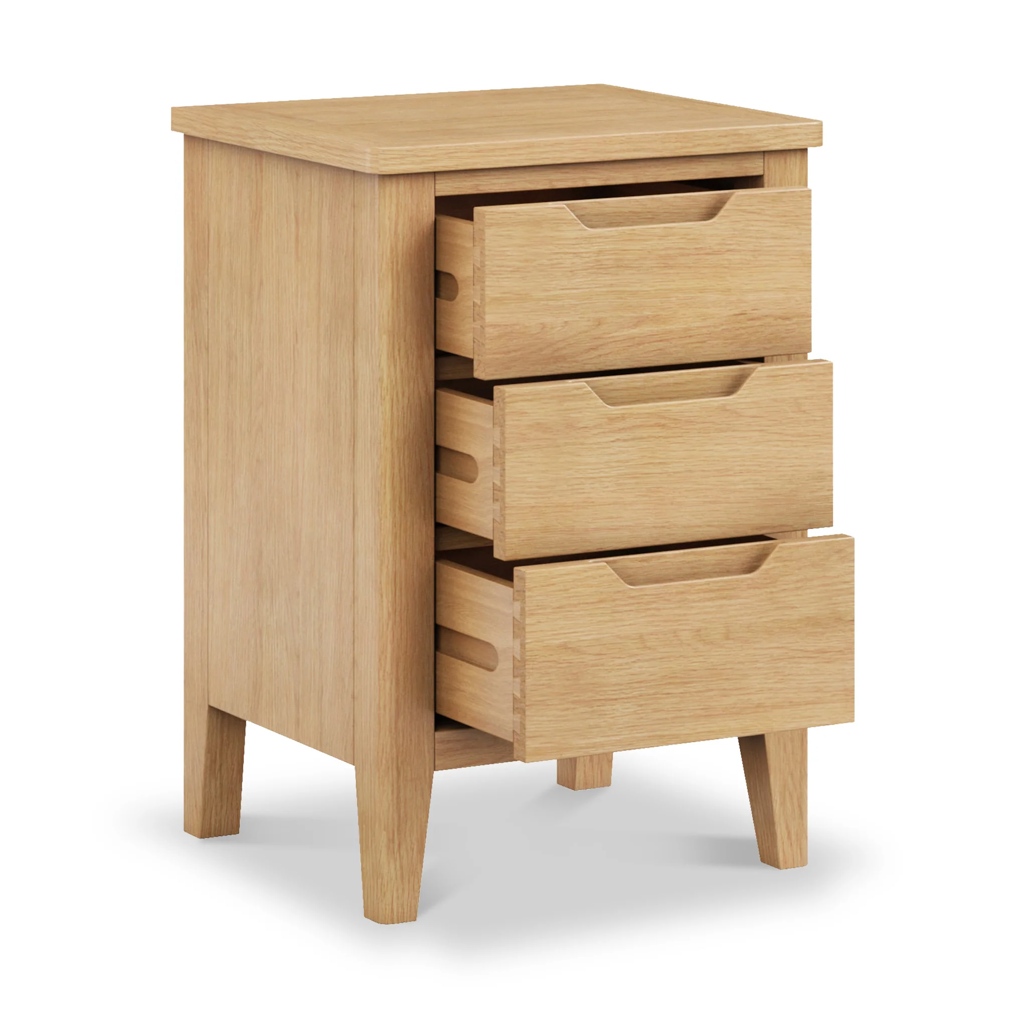 Camdale Oak 3 Drawer Bedside Table - Image 4