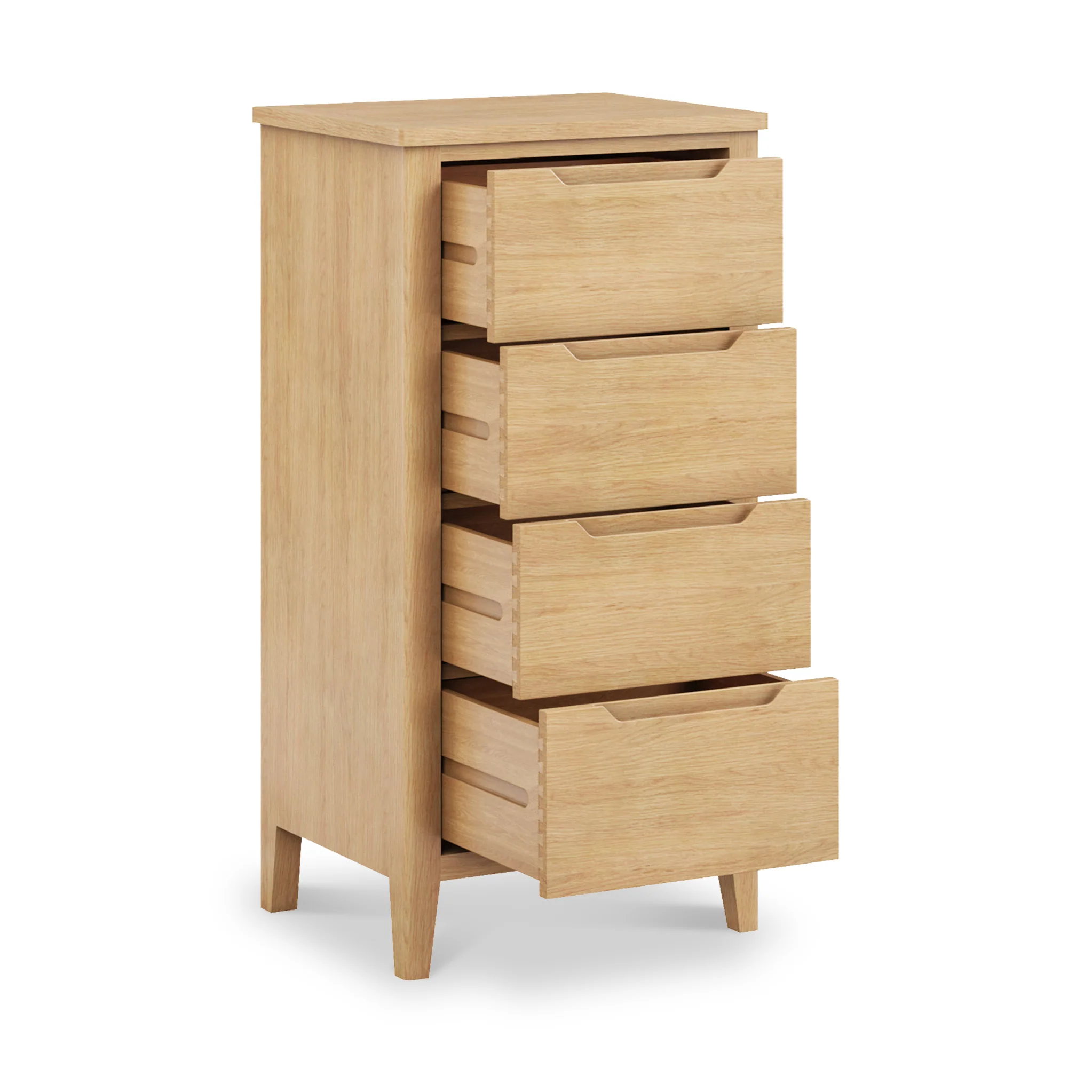 Camdale Oak 4 Drawer Tall Boy Chest - Image 4