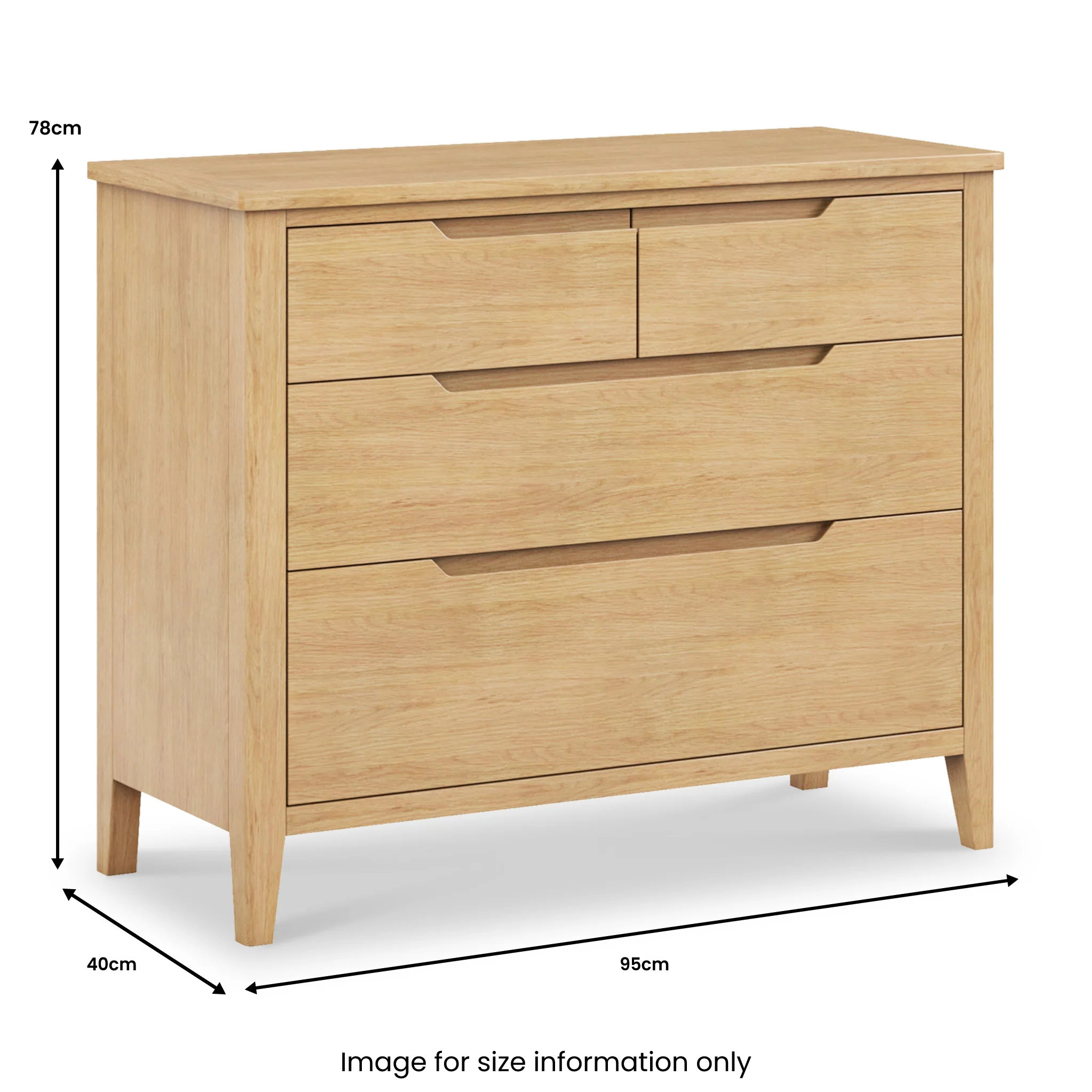 Camdale Oak 4 Drawer Wide Chest - Image 5