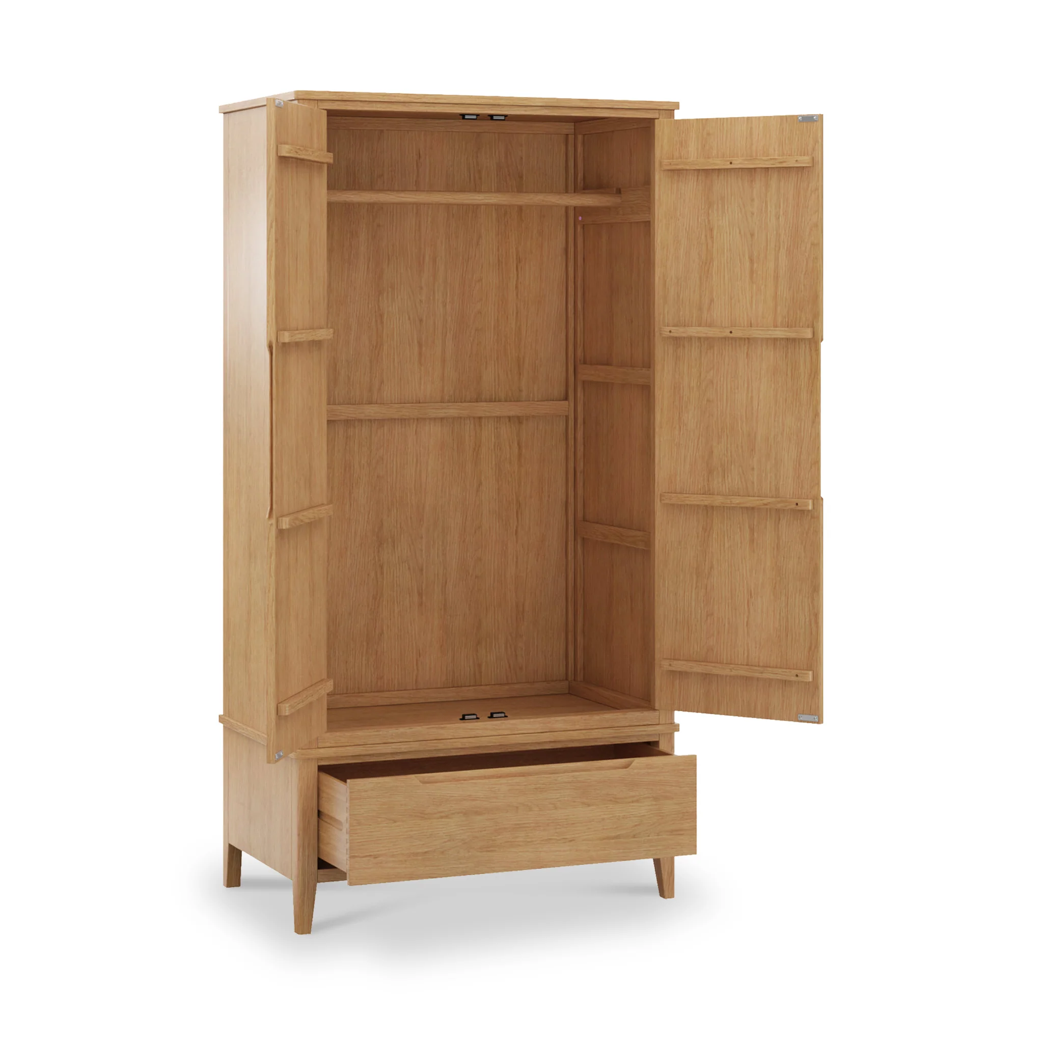 Camdale Oak Double Wardrobe with Drawer - Image 4