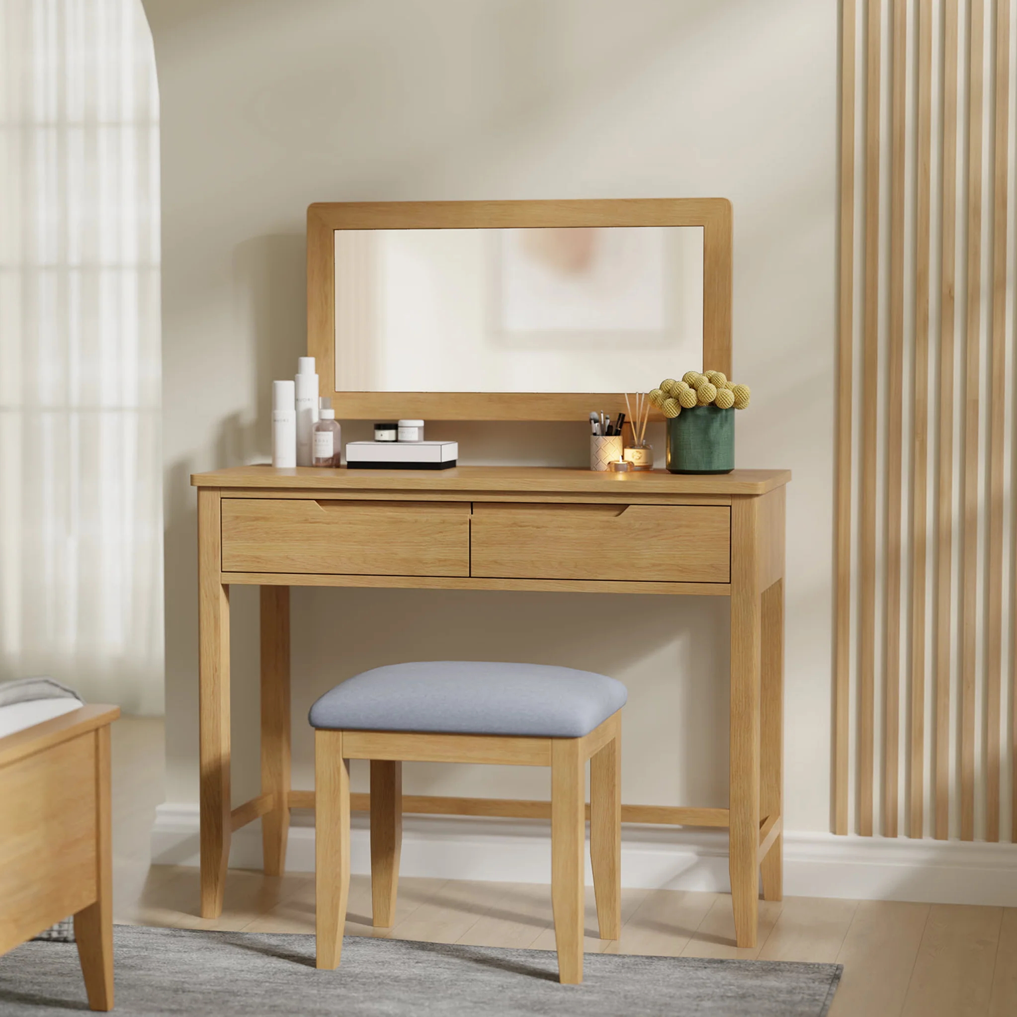 Camdale Oak Dressing Table Stool - Image 2