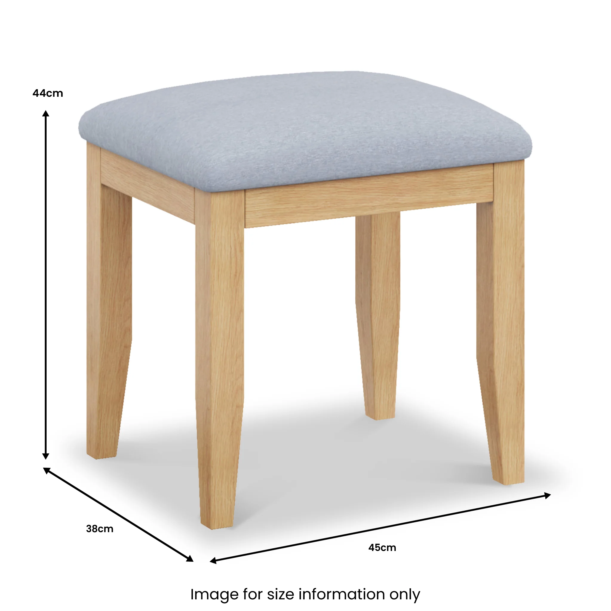 Camdale Oak Dressing Table Stool - Image 4